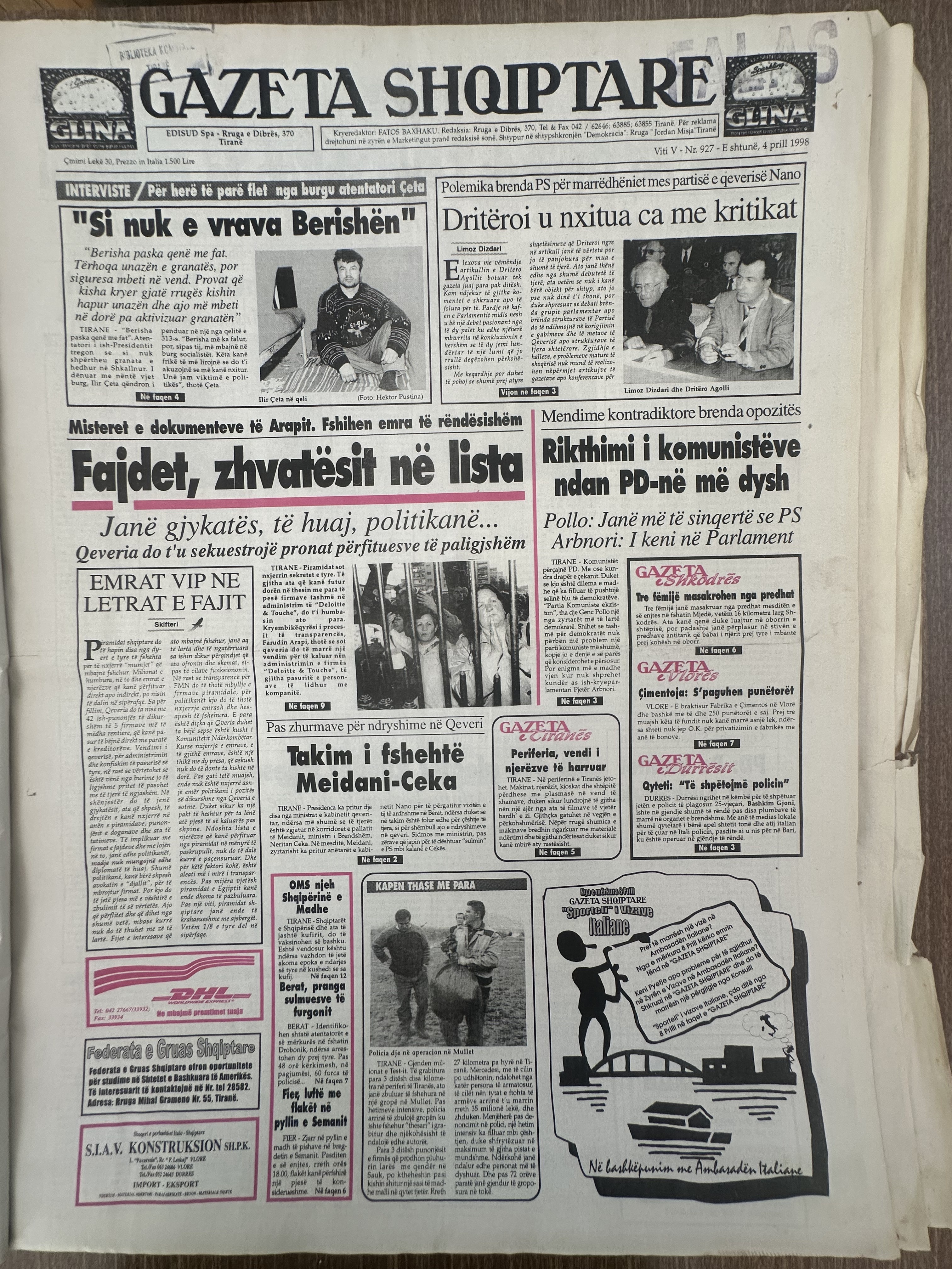 Gazeta Shqiptare 1998-04-04