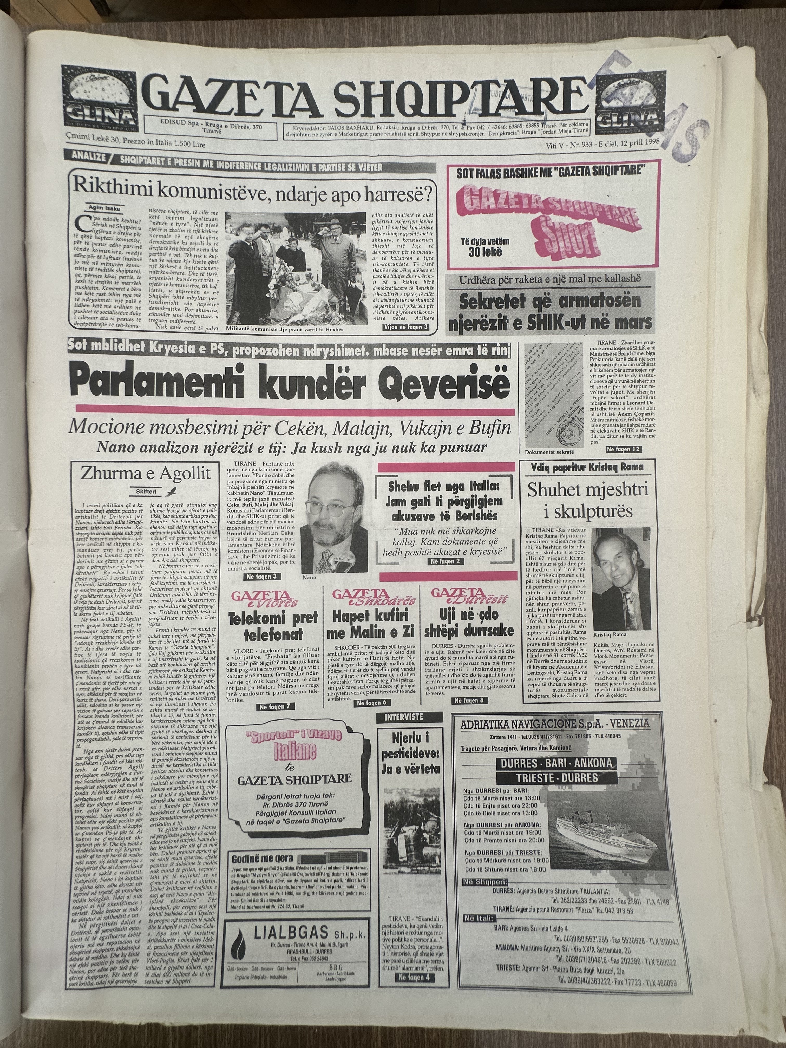 Gazeta Shqiptare 1998-04-12