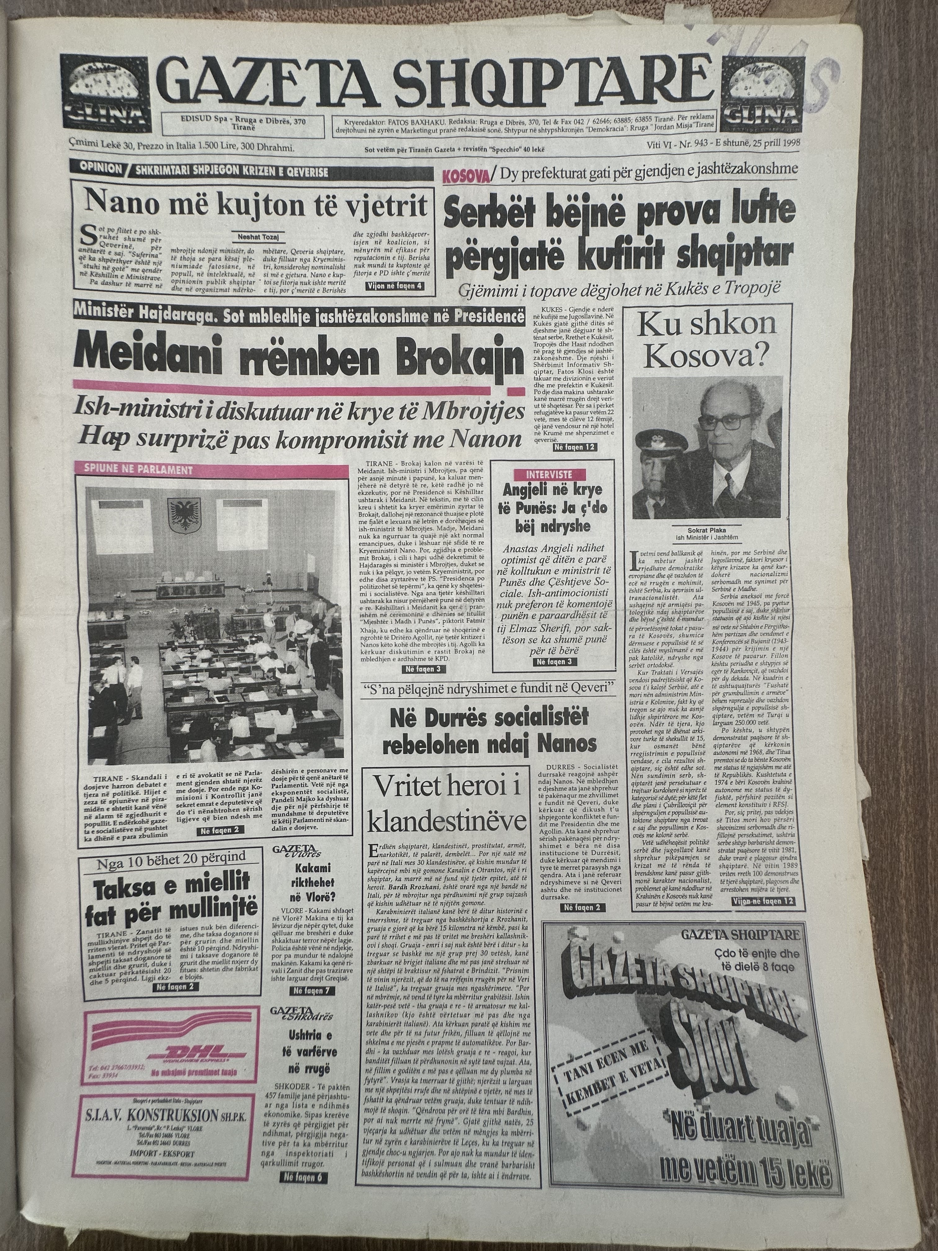 Gazeta Shqiptare 1998-04-25