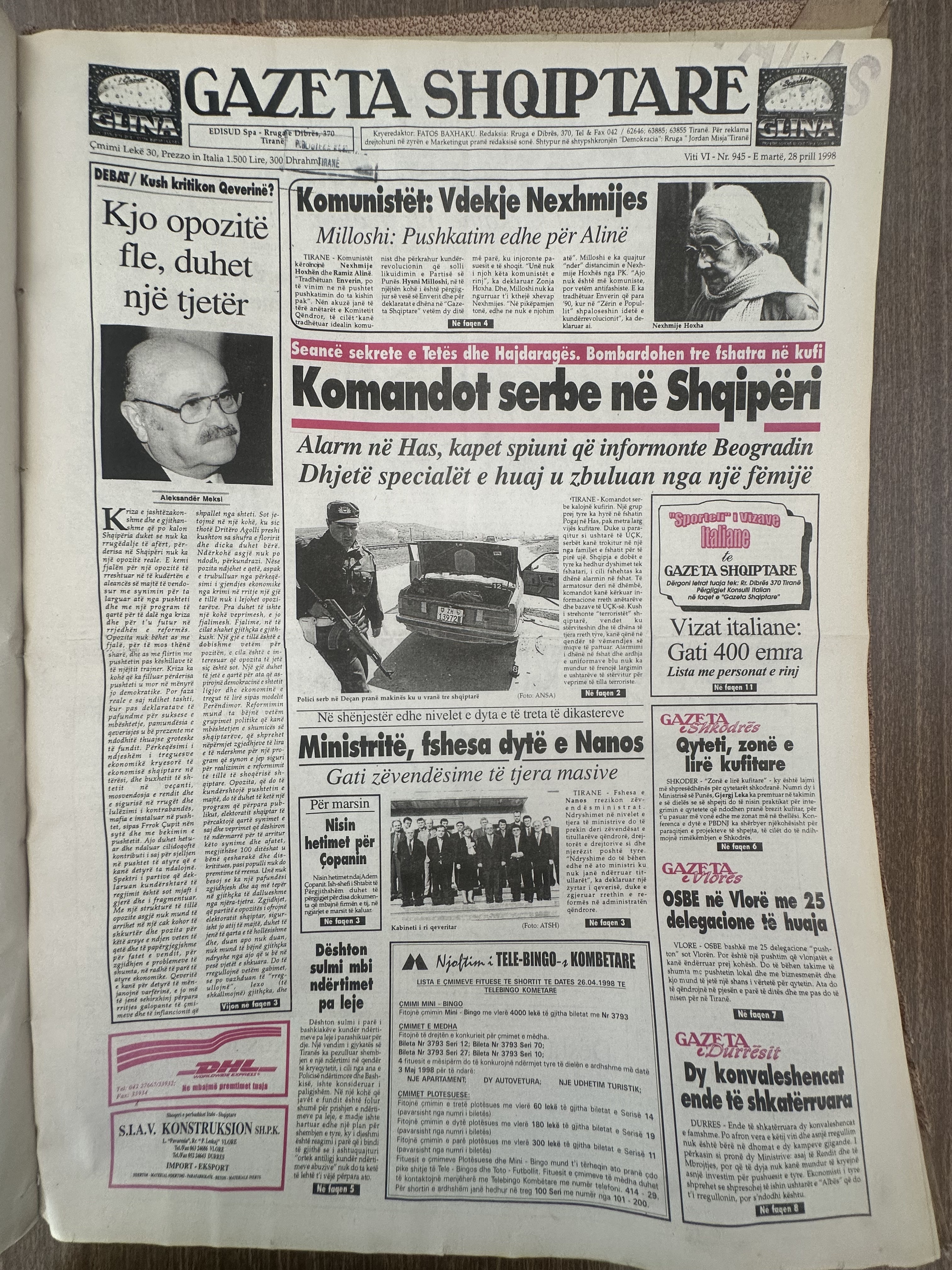 Gazeta Shqiptare 1998-04-28