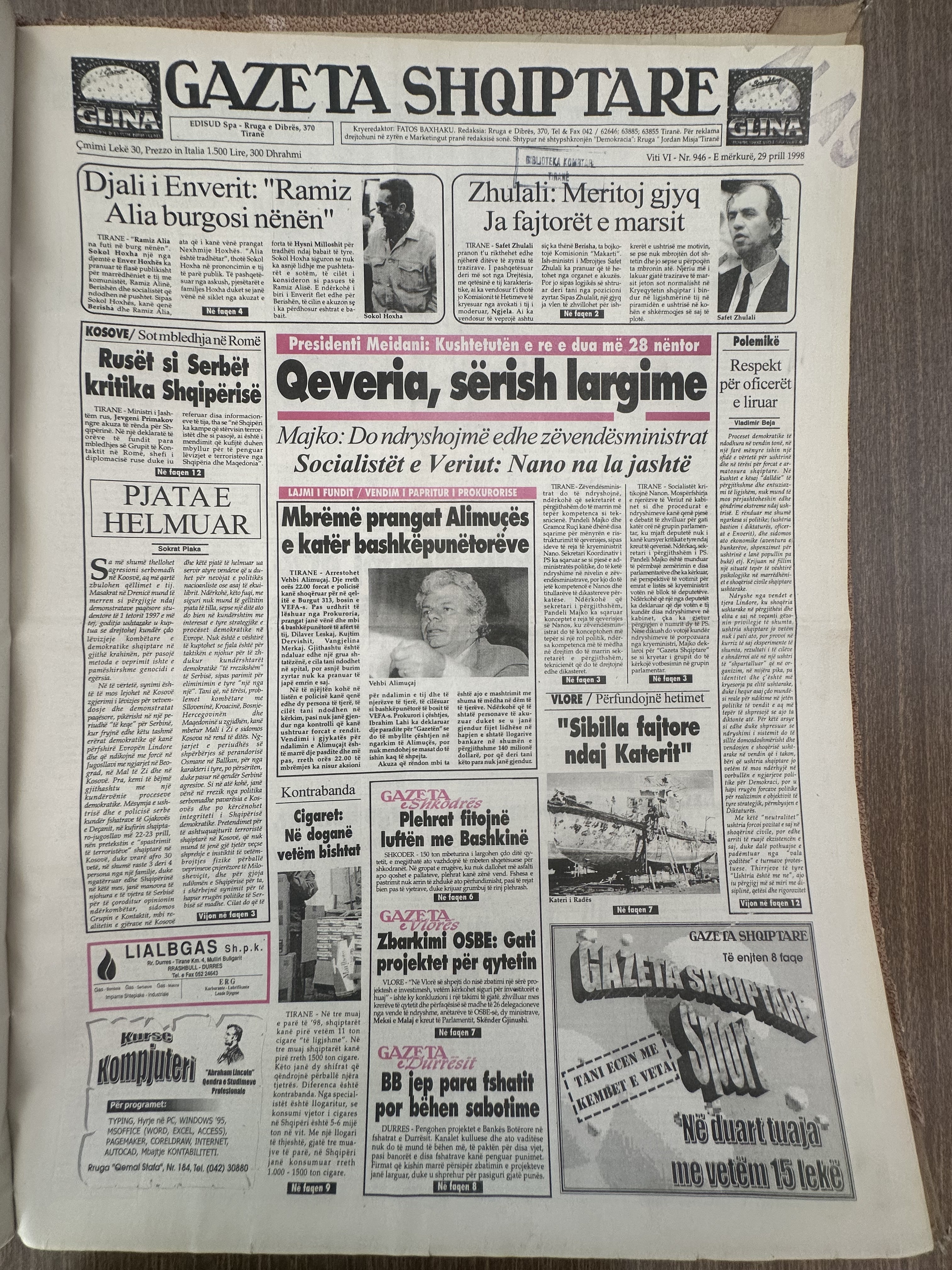Gazeta Shqiptare 1998-04-29