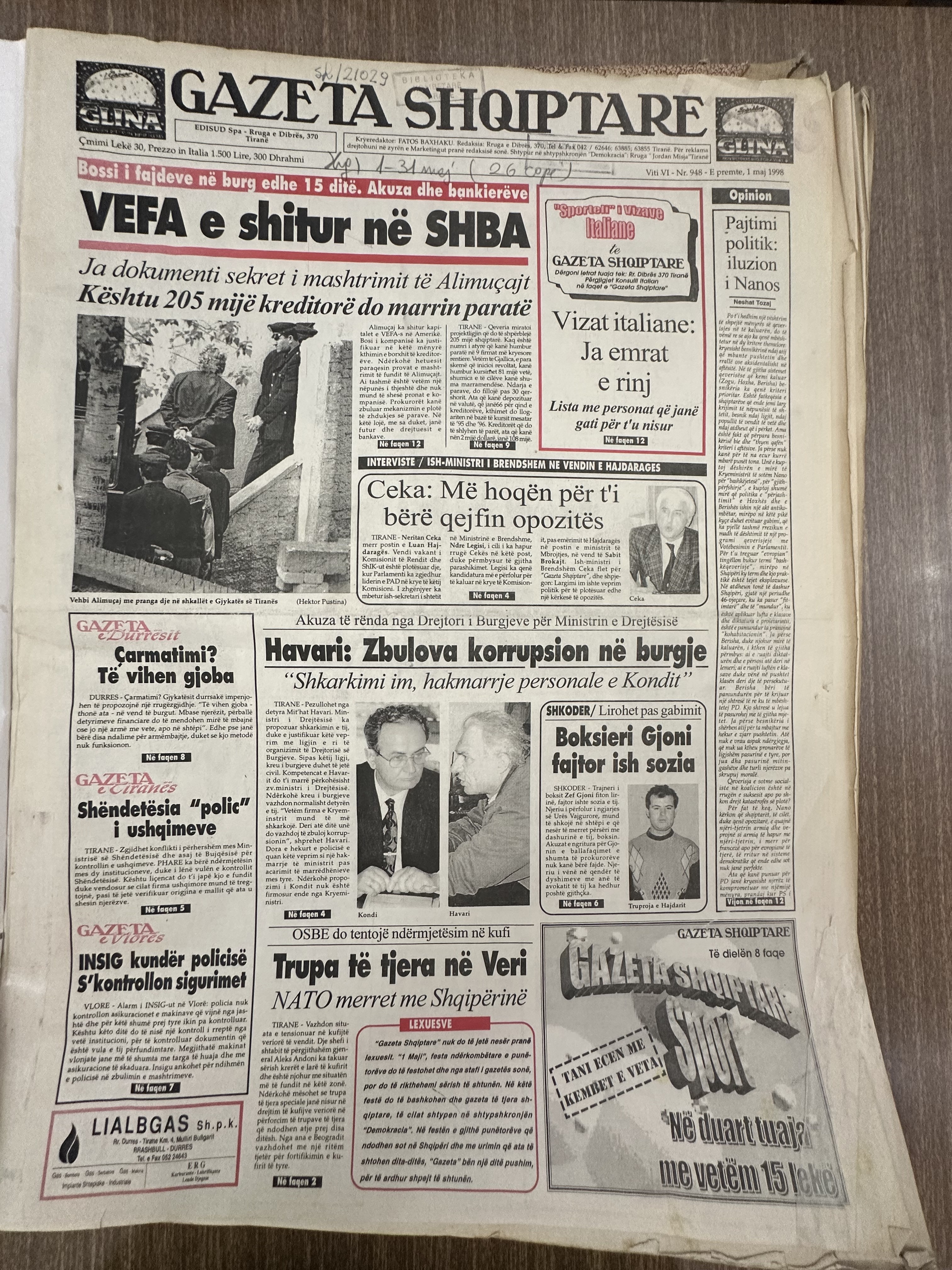 Gazeta Shqiptare 1998-05-01