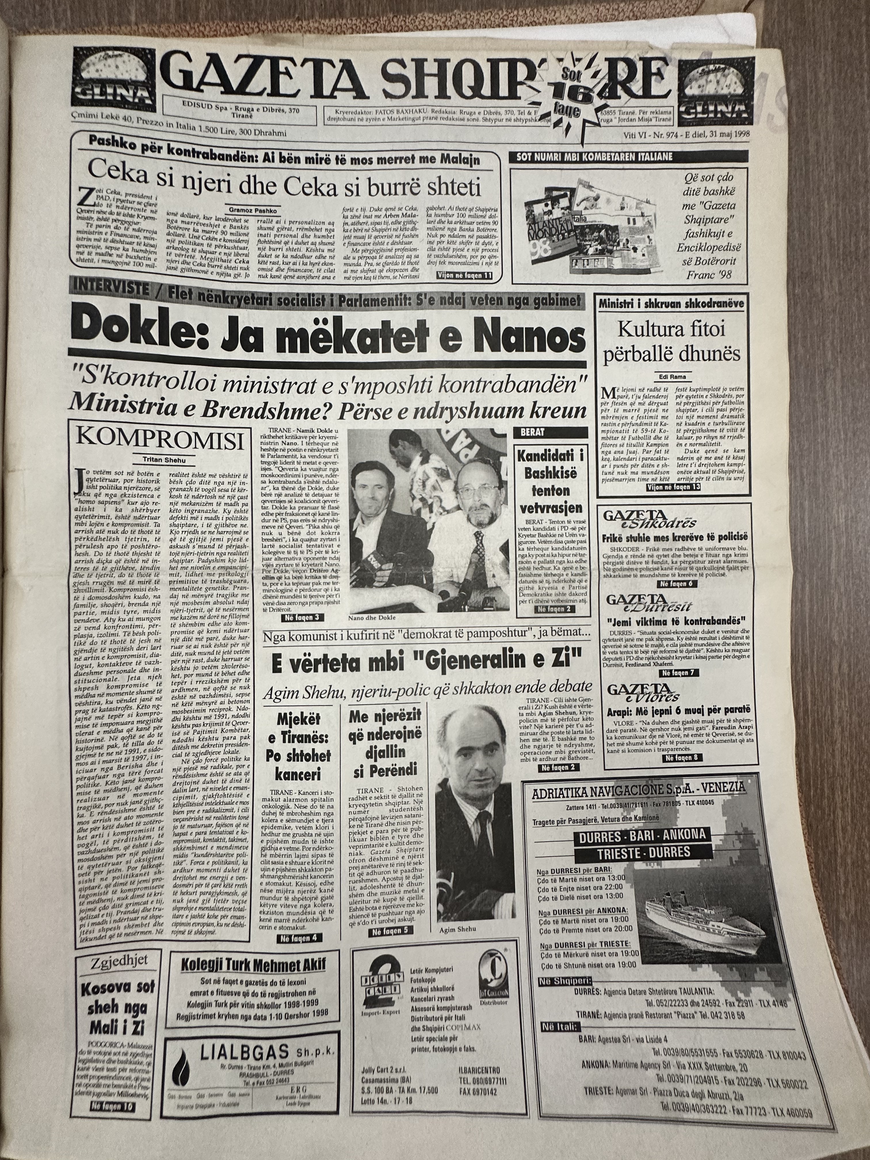 Gazeta Shqiptare 1998-05-31