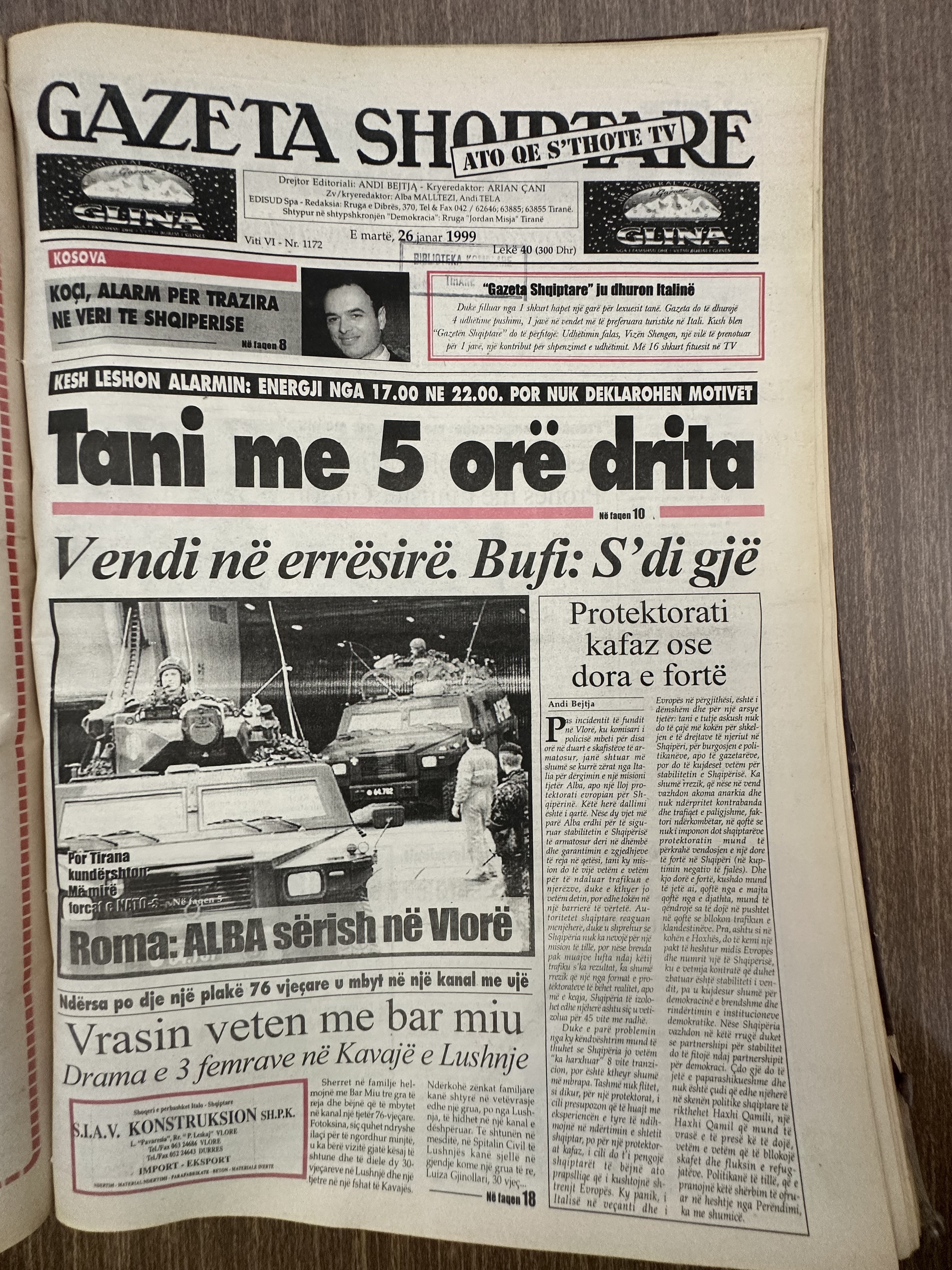 Gazeta Shqiptare 1999-01-26