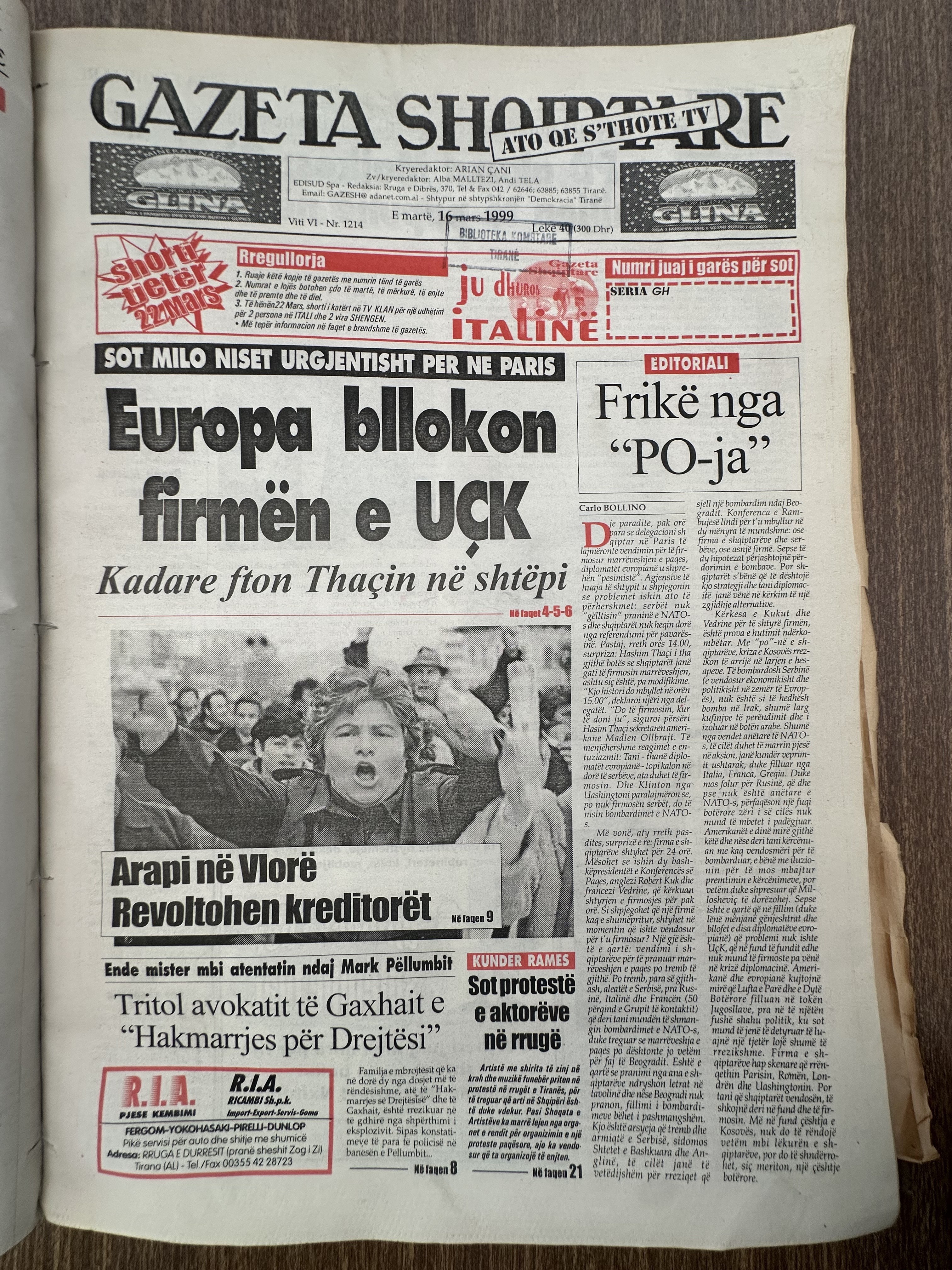Gazeta Shqiptare 1999-03-16