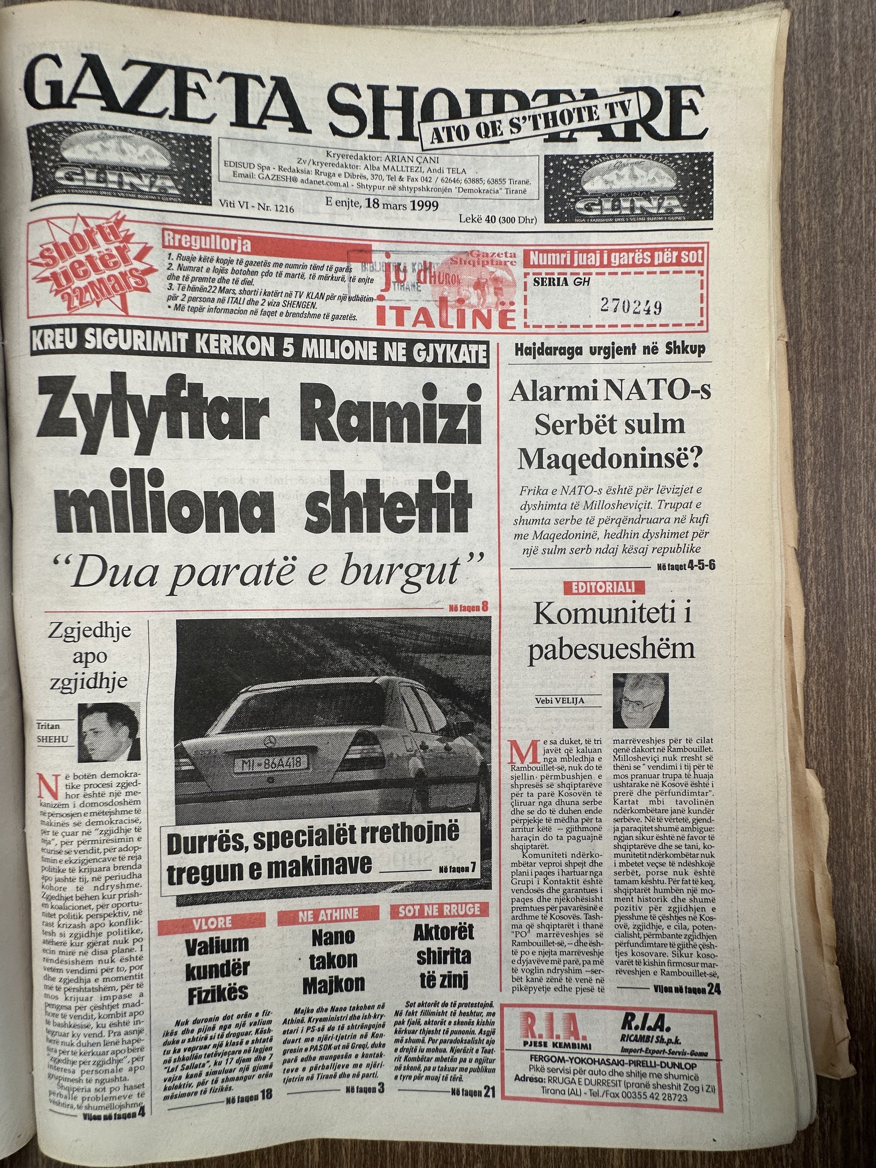 Gazeta Shqiptare 1999-03-18
