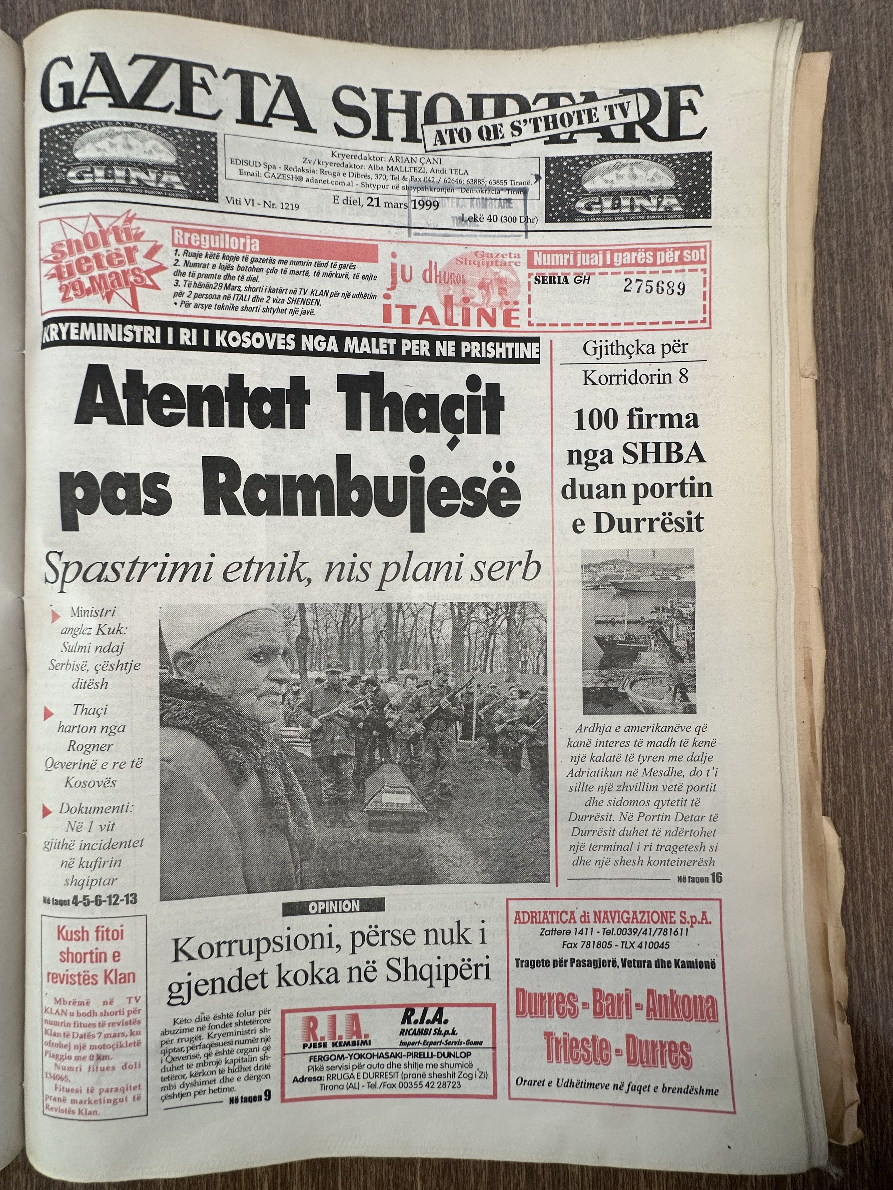 Gazeta Shqiptare 1999-03-21