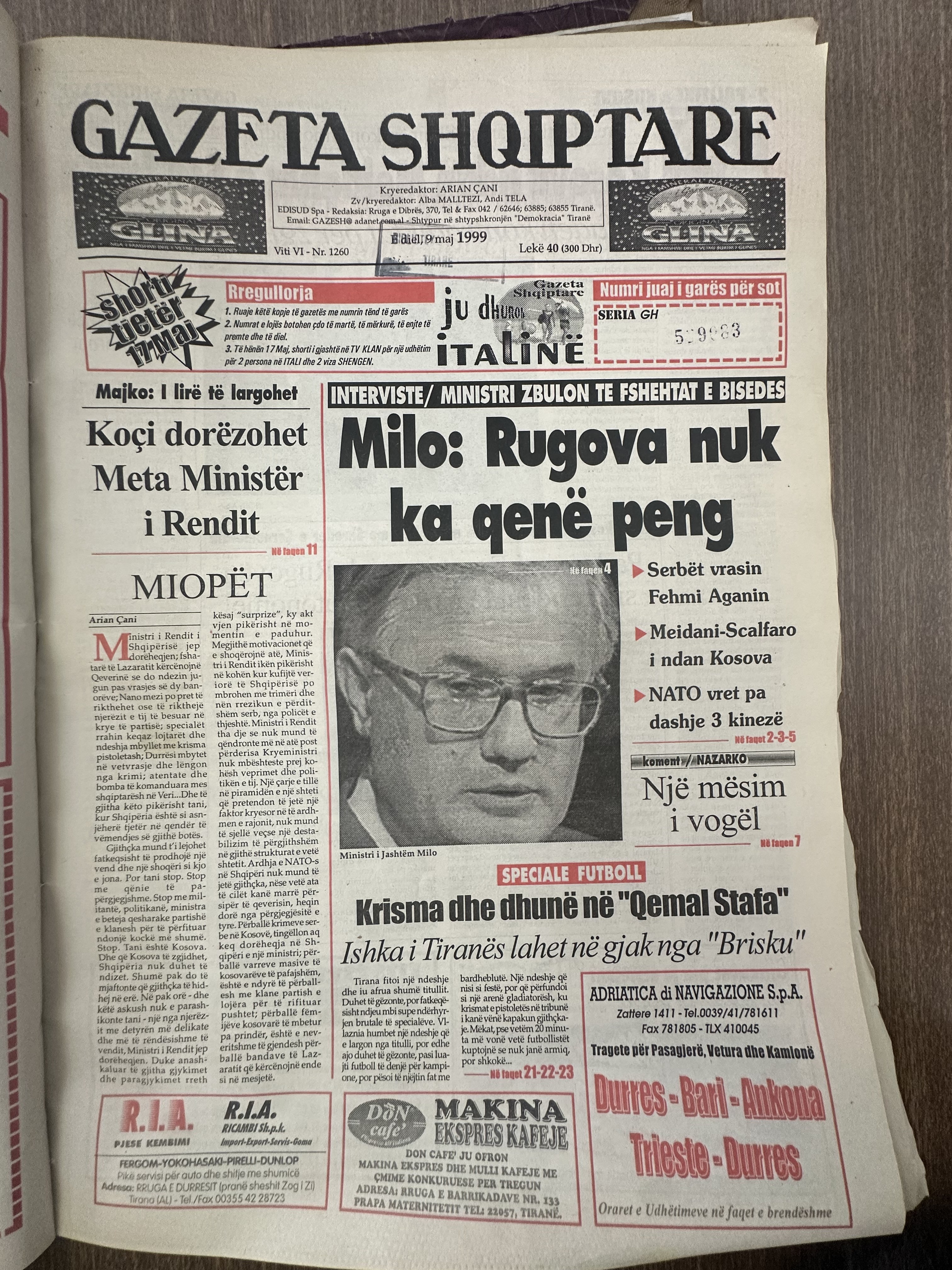 Gazeta Shqiptare 1999-05-09