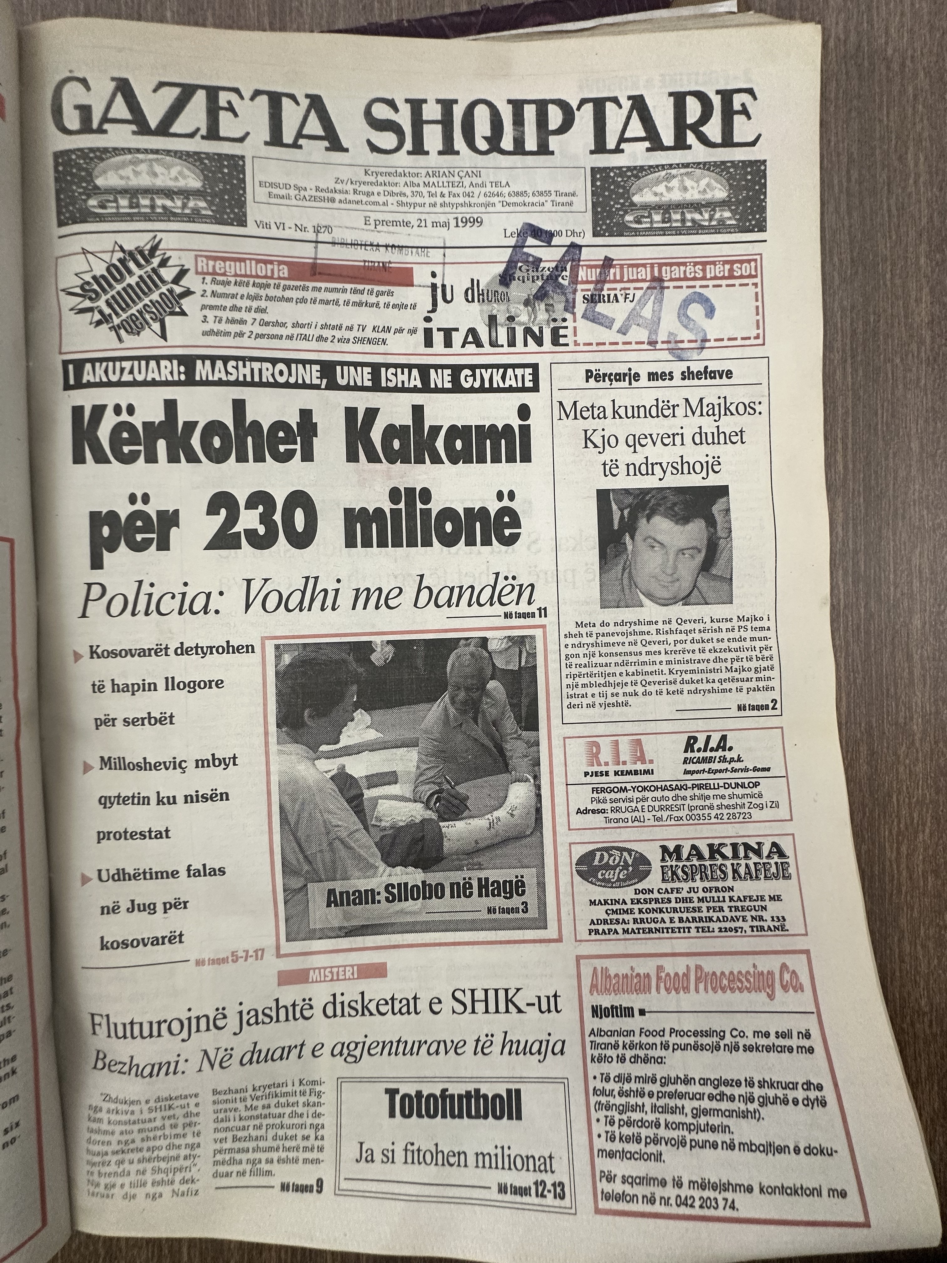 Gazeta Shqiptare 1999-05-21