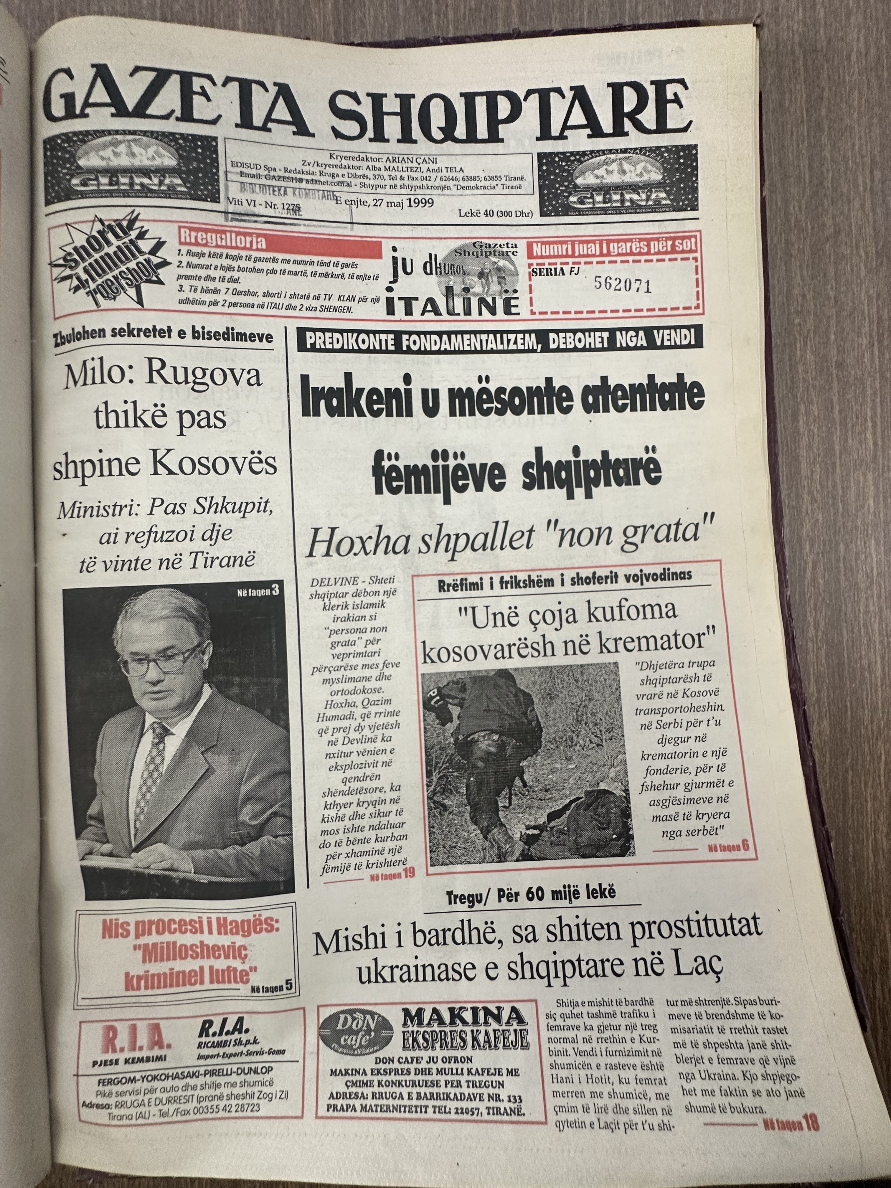 Gazeta Shqiptare 1999-05-27
