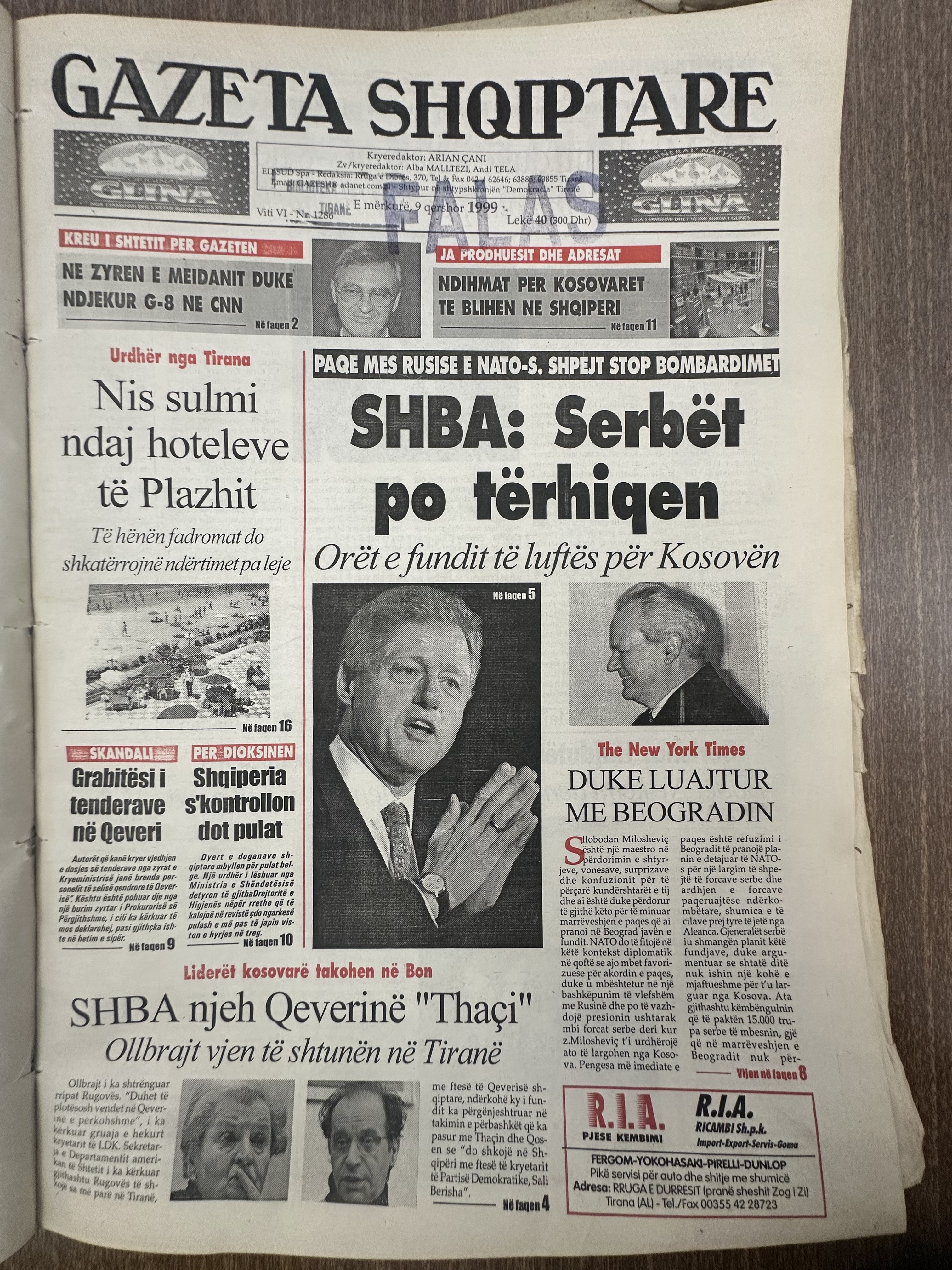 Gazeta Shqiptare 1999-08-09