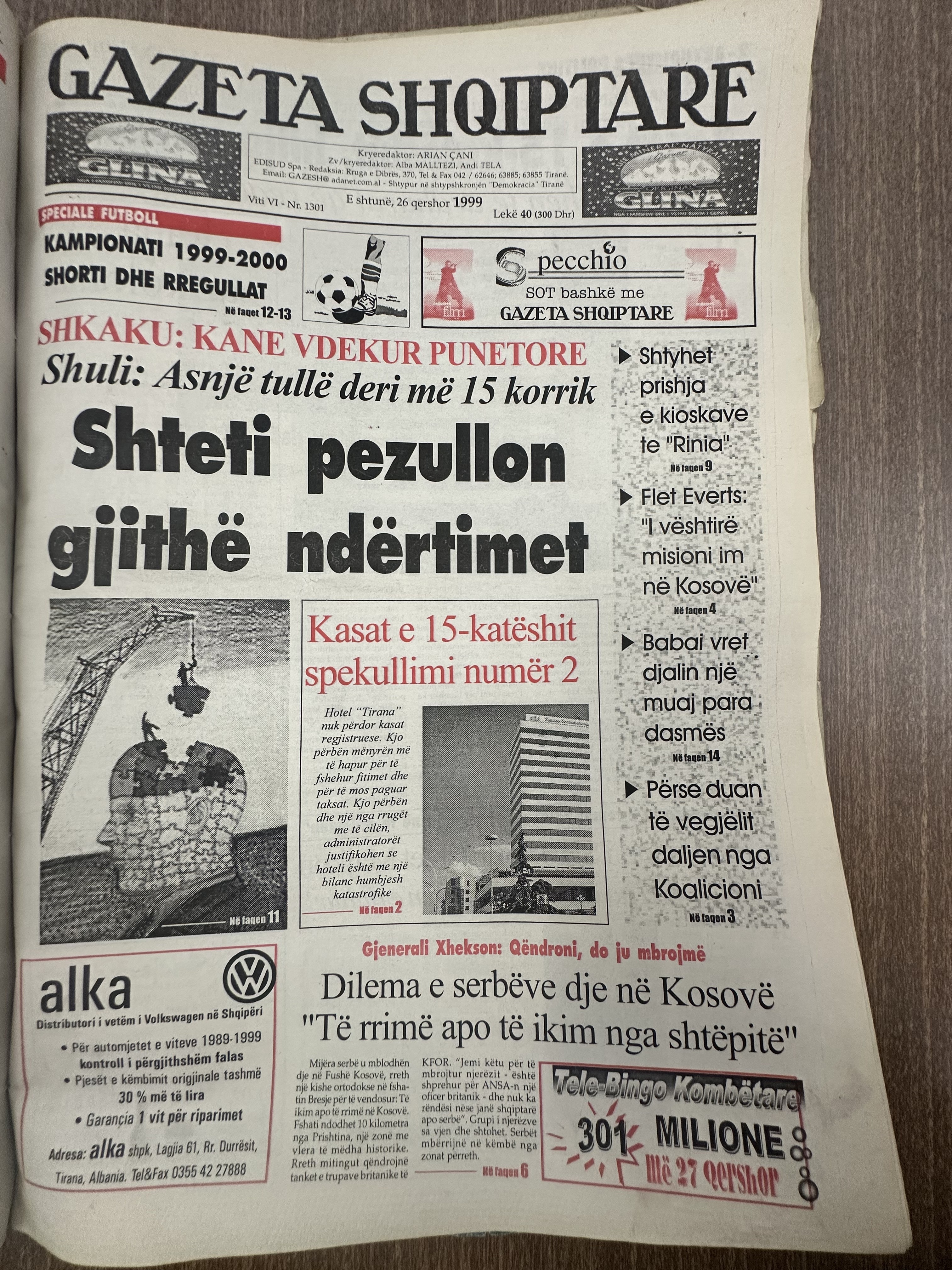 Gazeta Shqiptare 1999-06-26