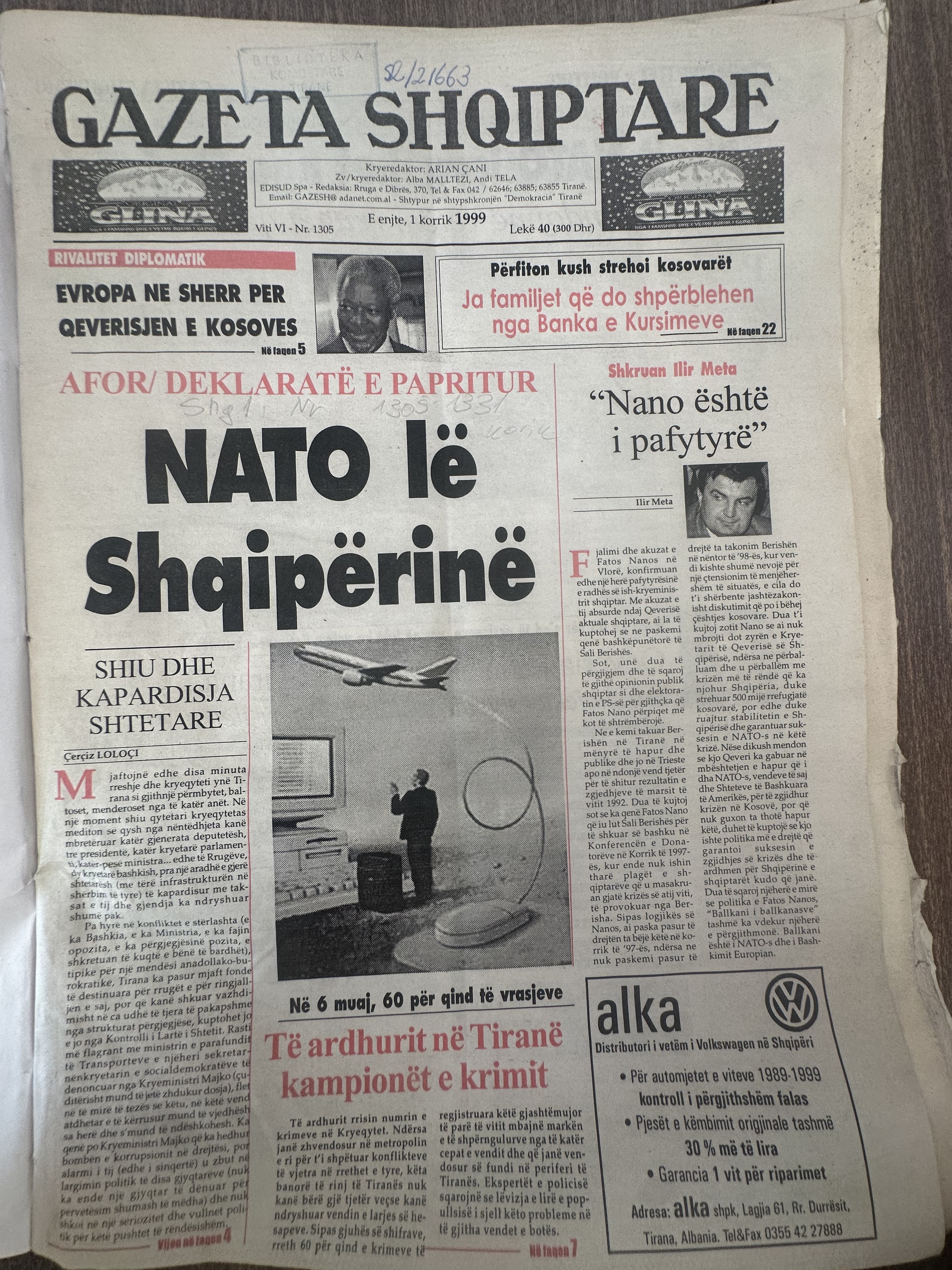 Gazeta Shqiptare 1999-07-01