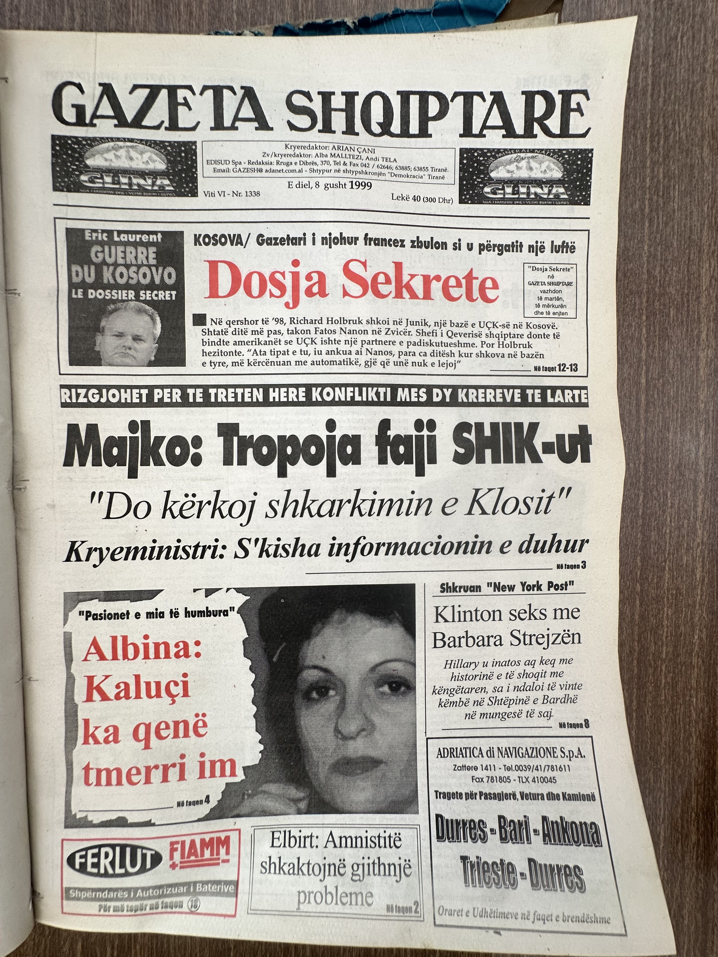 Gazeta Shqiptare 1999-08-08