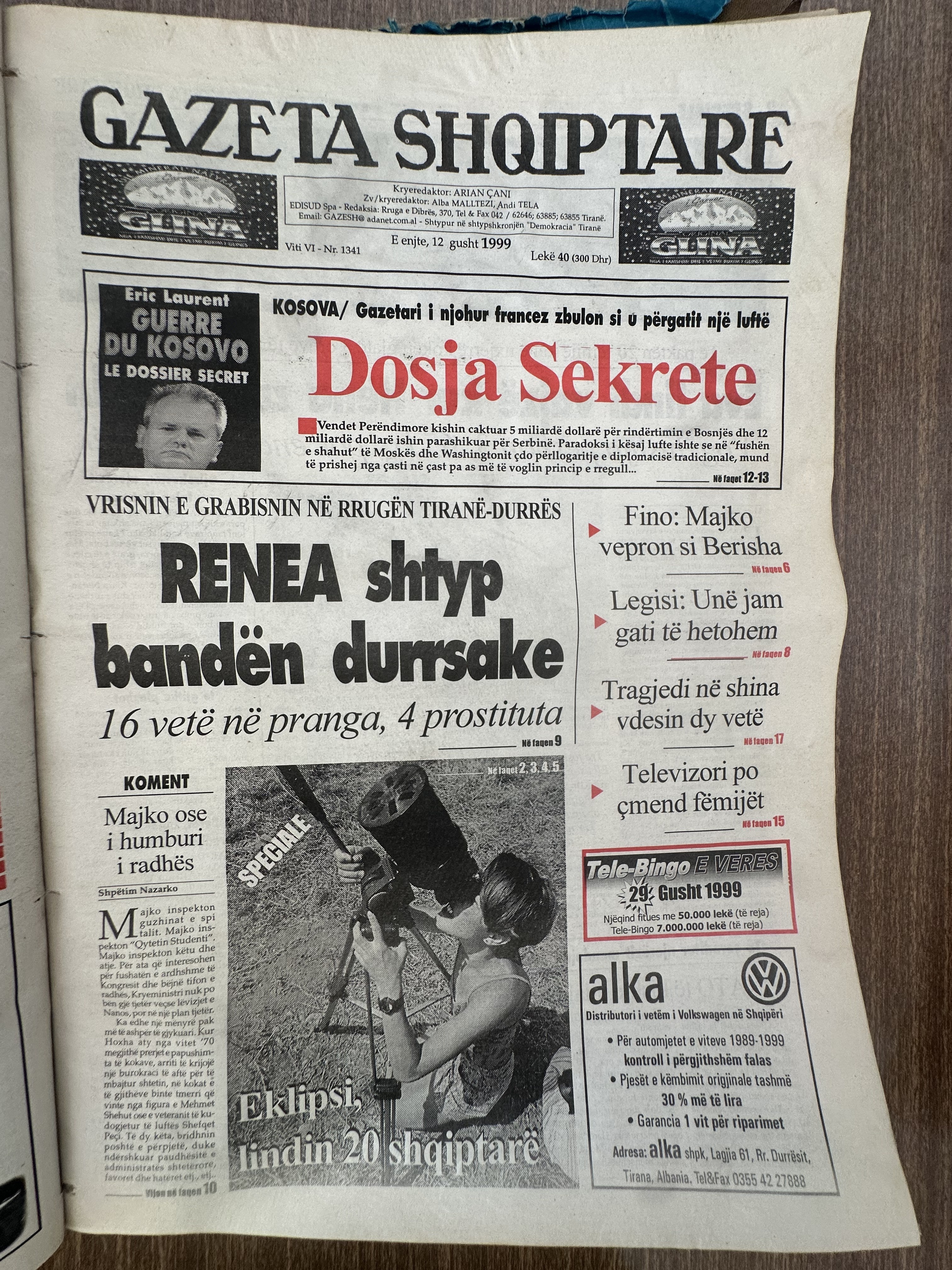 Gazeta Shqiptare 1999-08-12