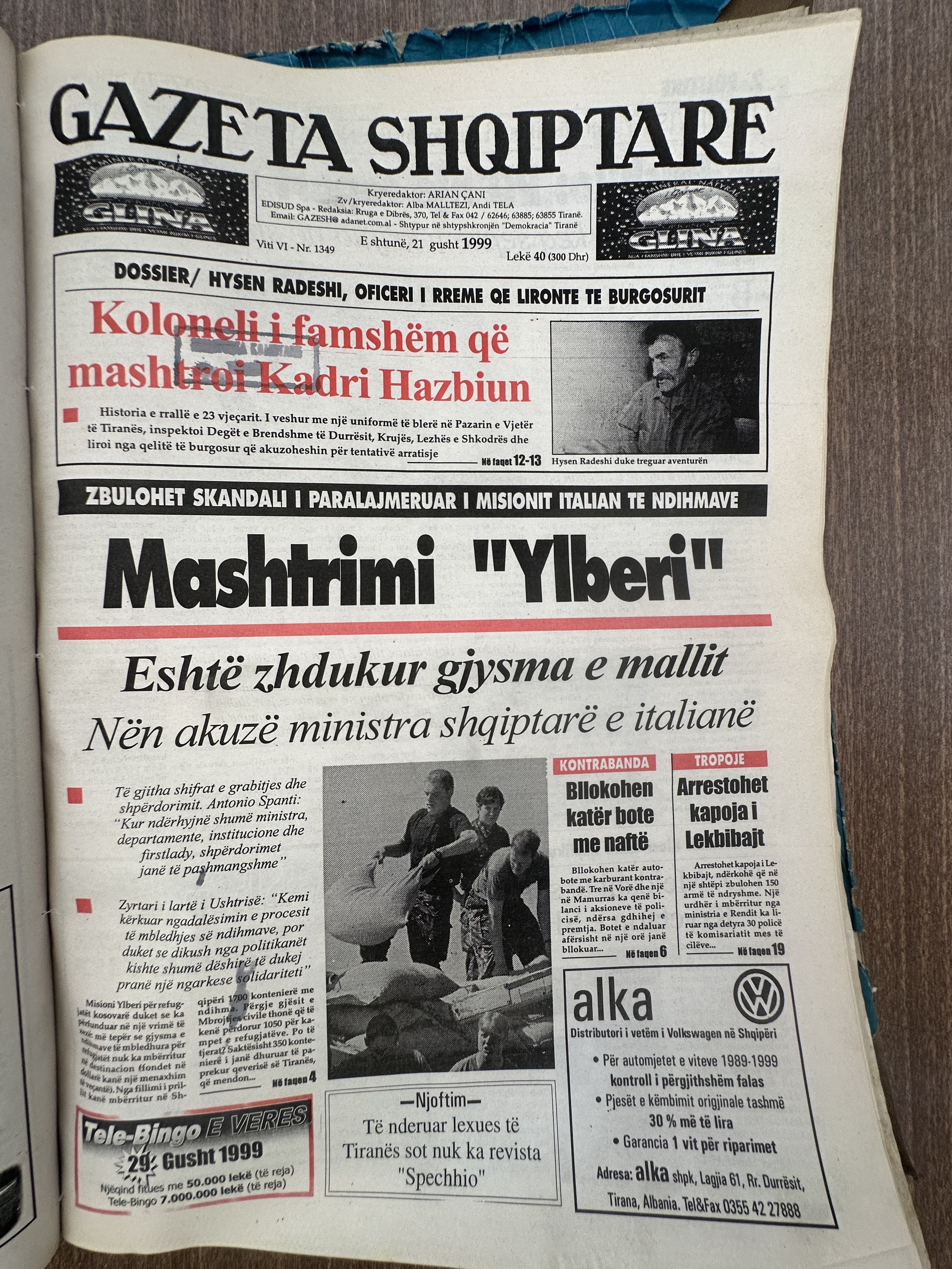 Gazeta Shqiptare 1999-08-21