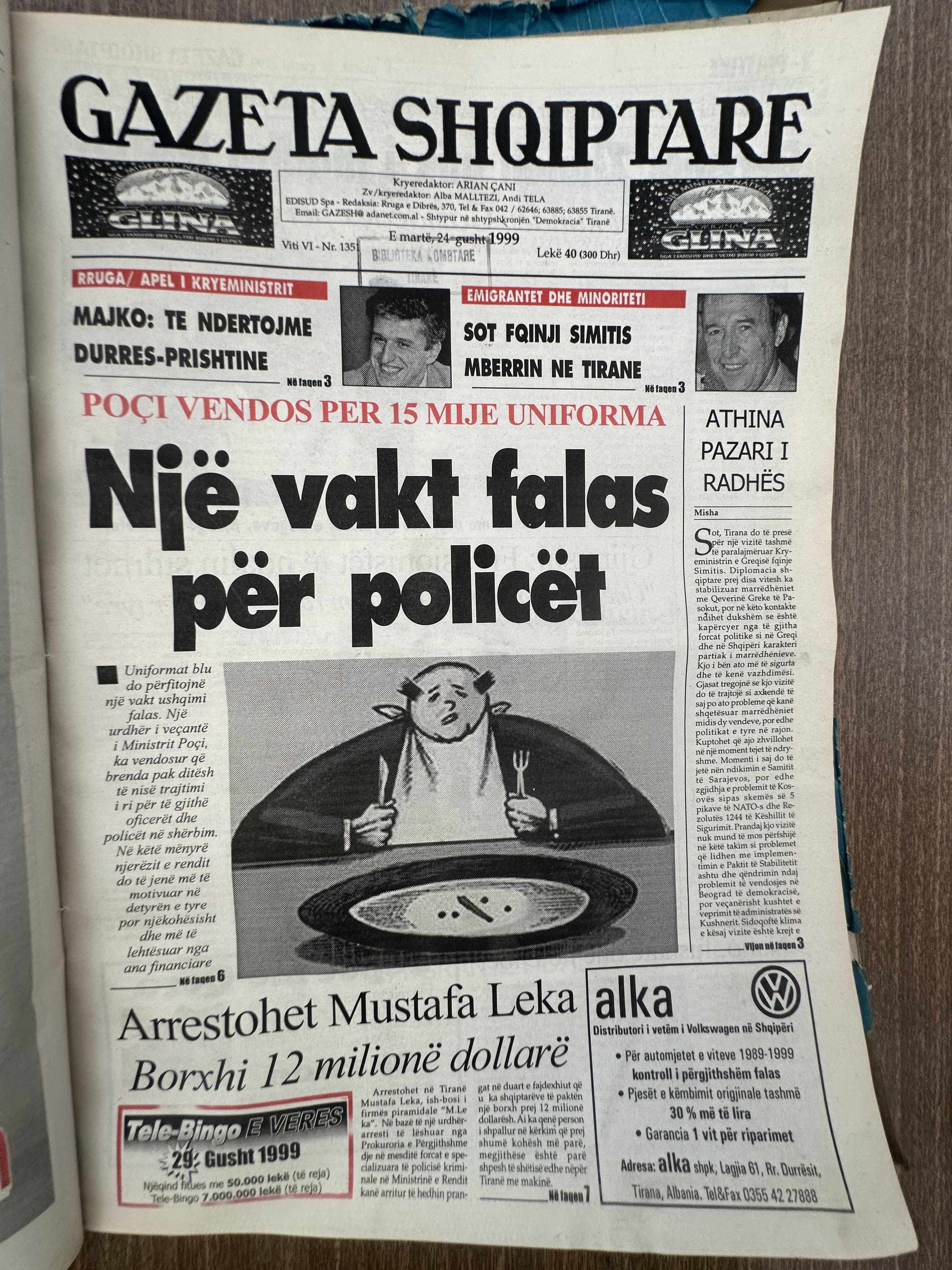 Gazeta Shqiptare 1999-08-24