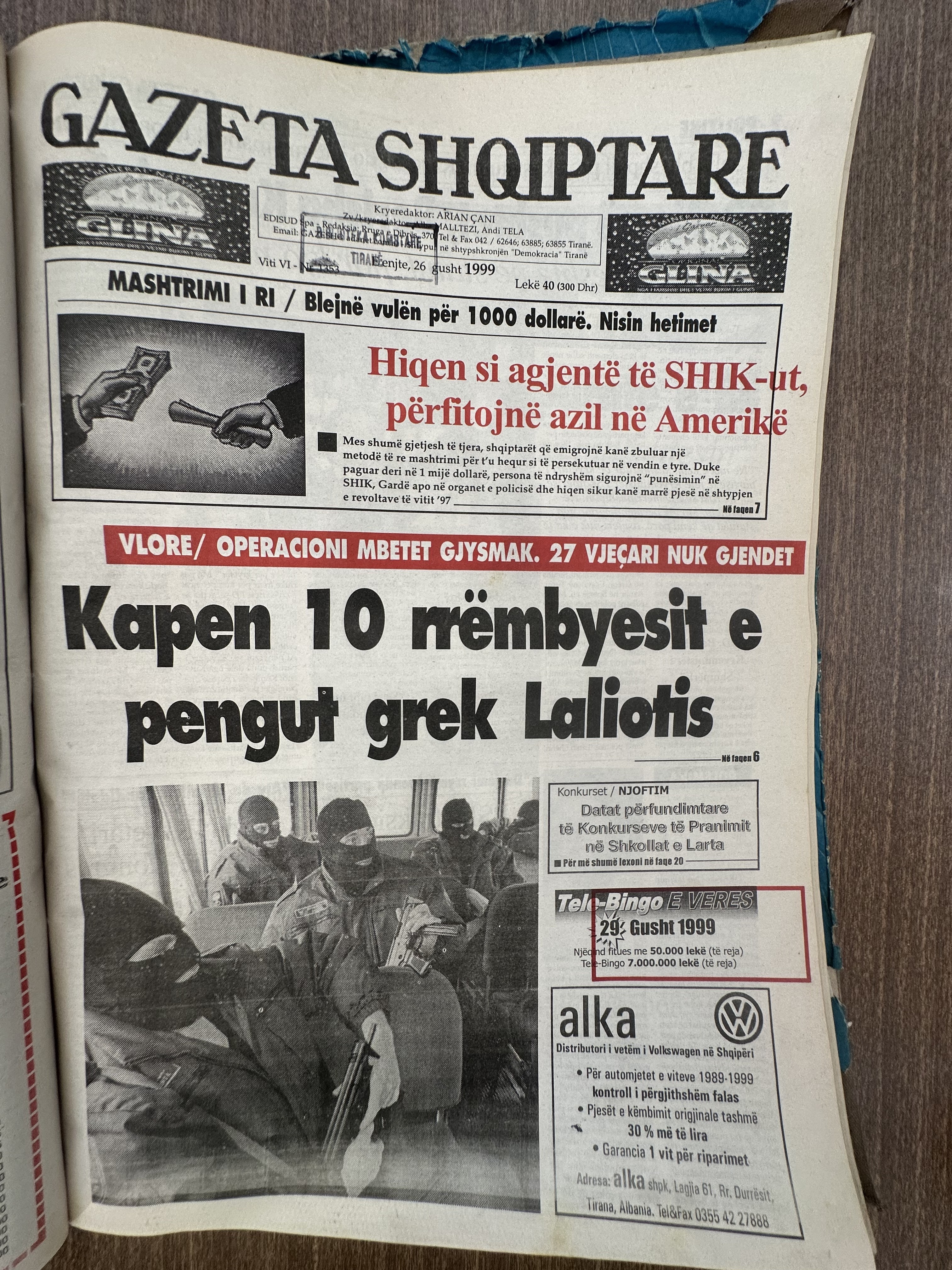 Gazeta Shqiptare 1999-08-26