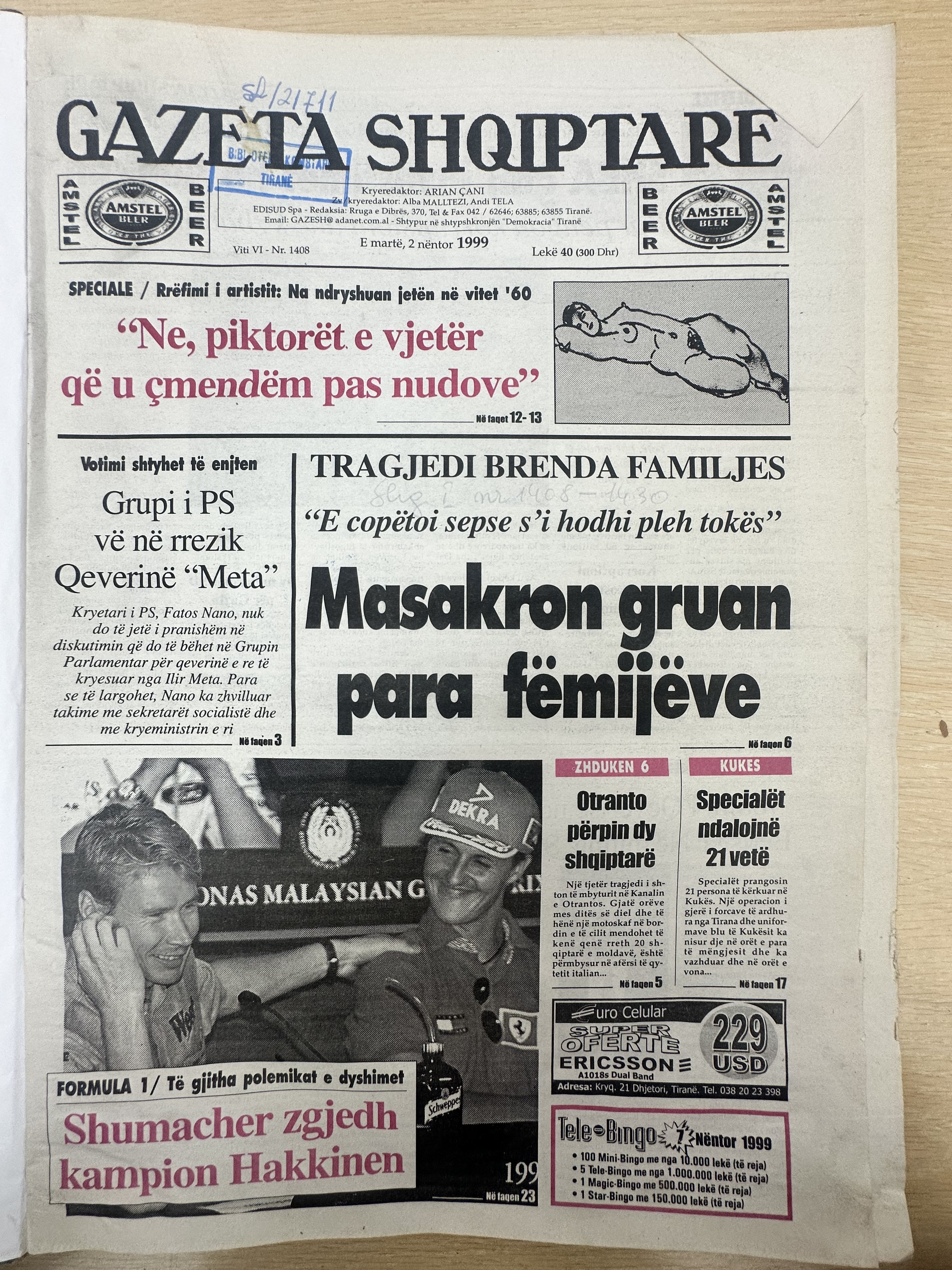 Gazeta Shqiptare 1999-11-02