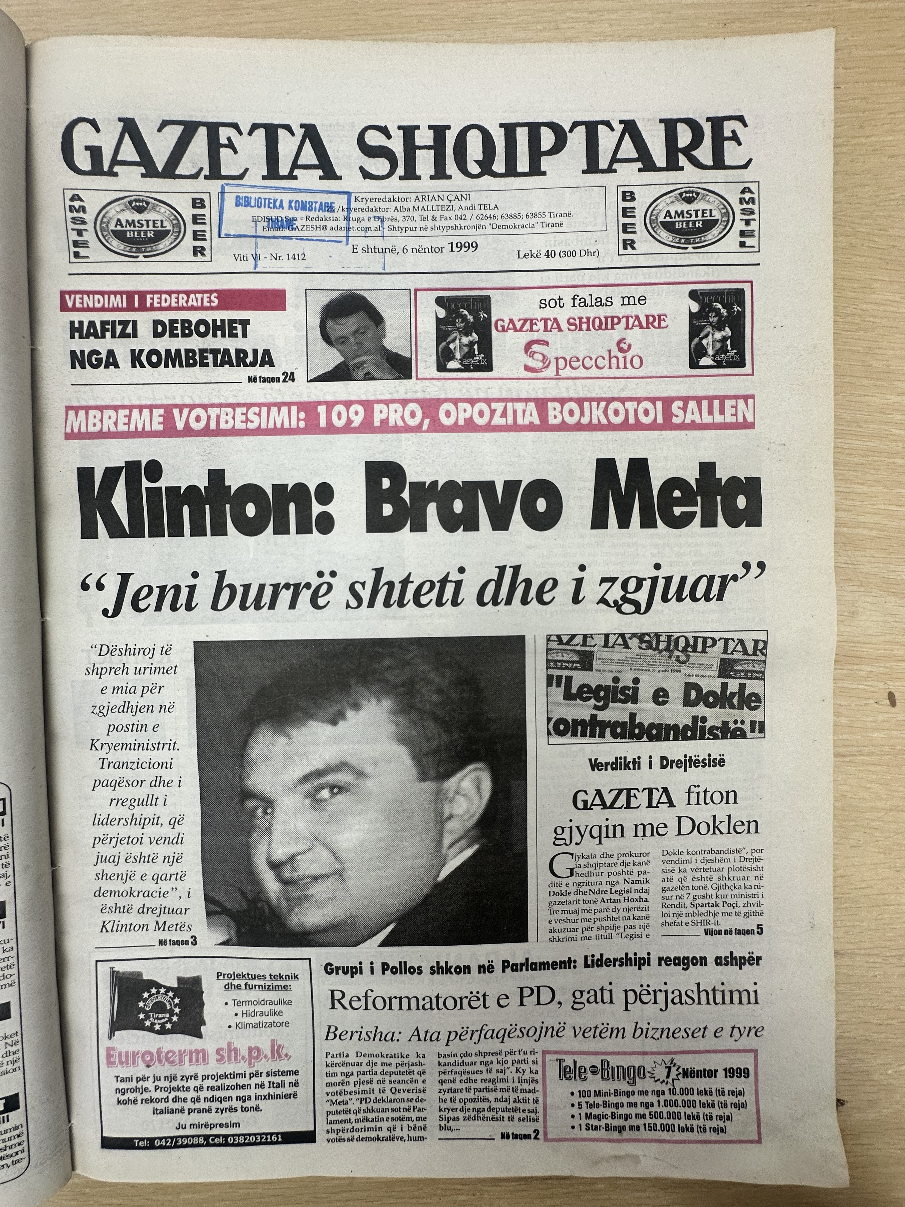 Gazeta Shqiptare 1999-11-06