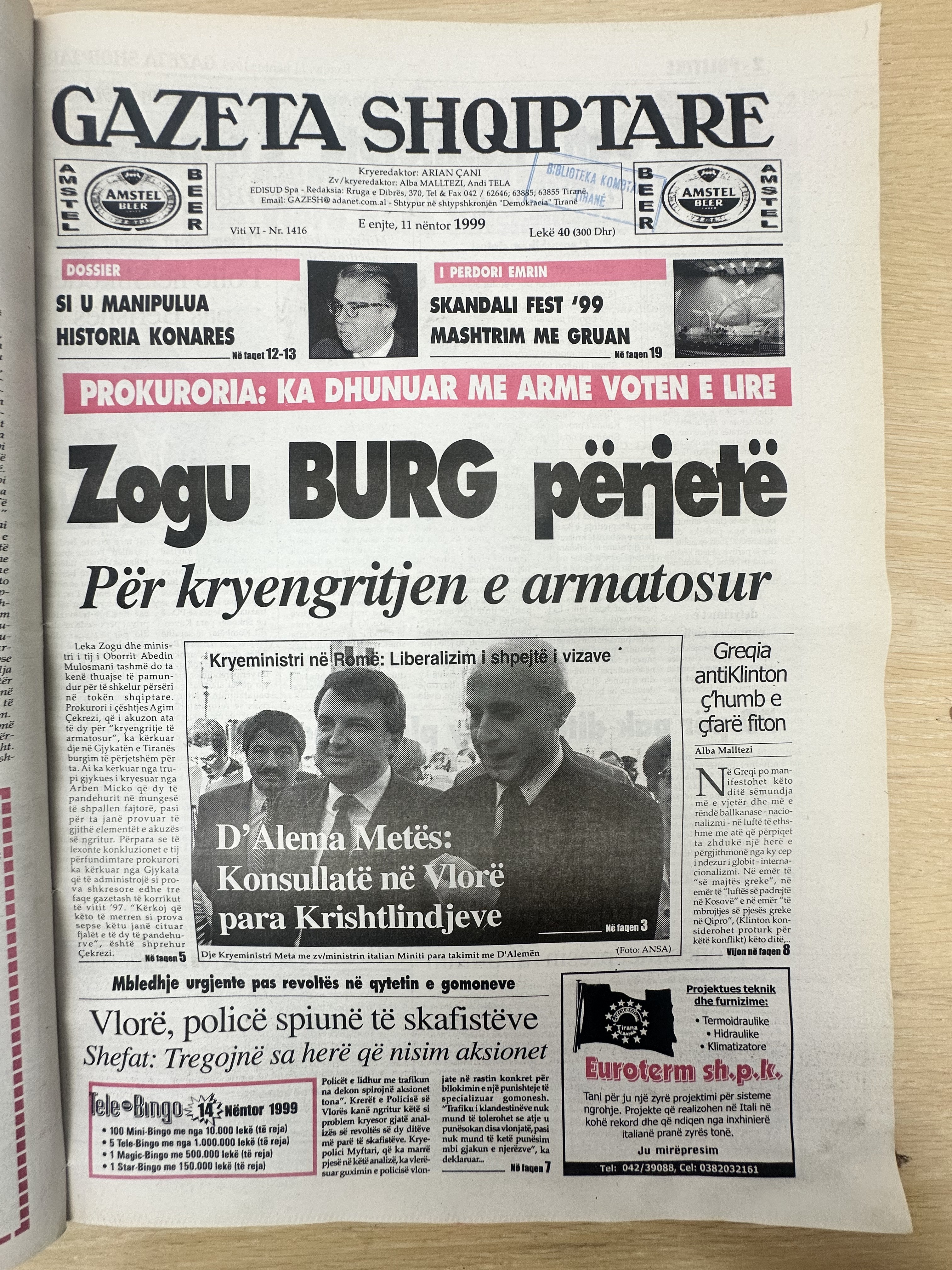 Gazeta Shqiptare 1999-11-11