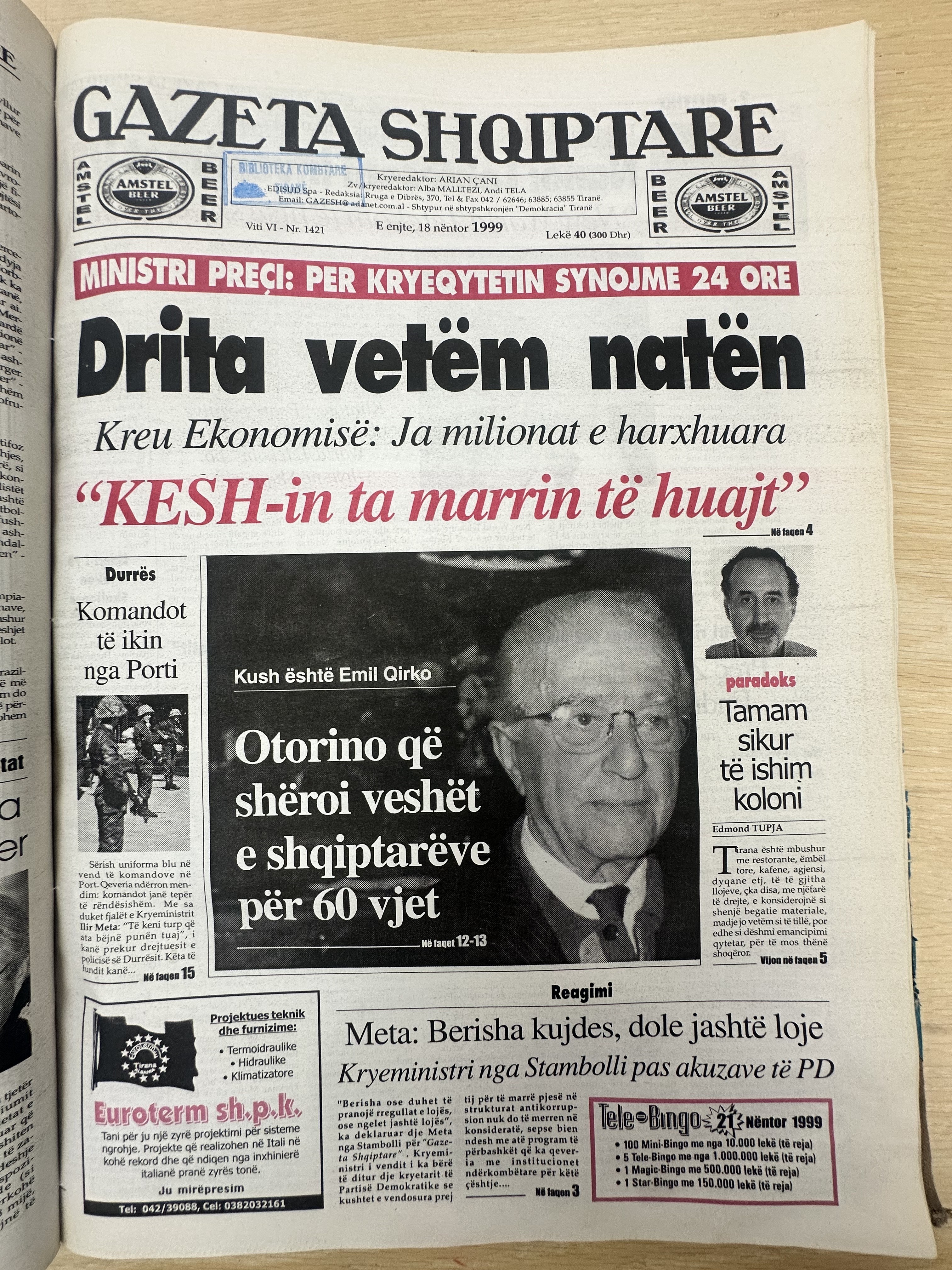 Gazeta Shqiptare 1999-11-18