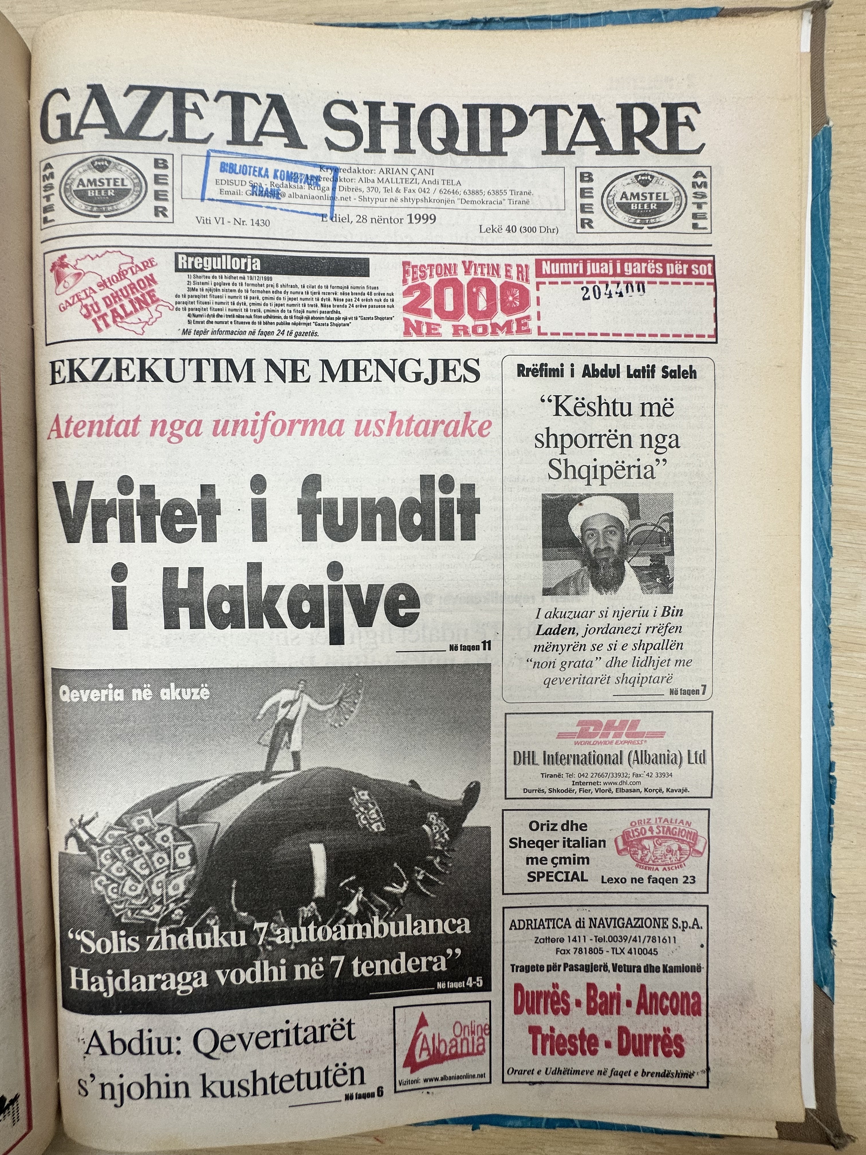 Gazeta Shqiptare 1999-11-28