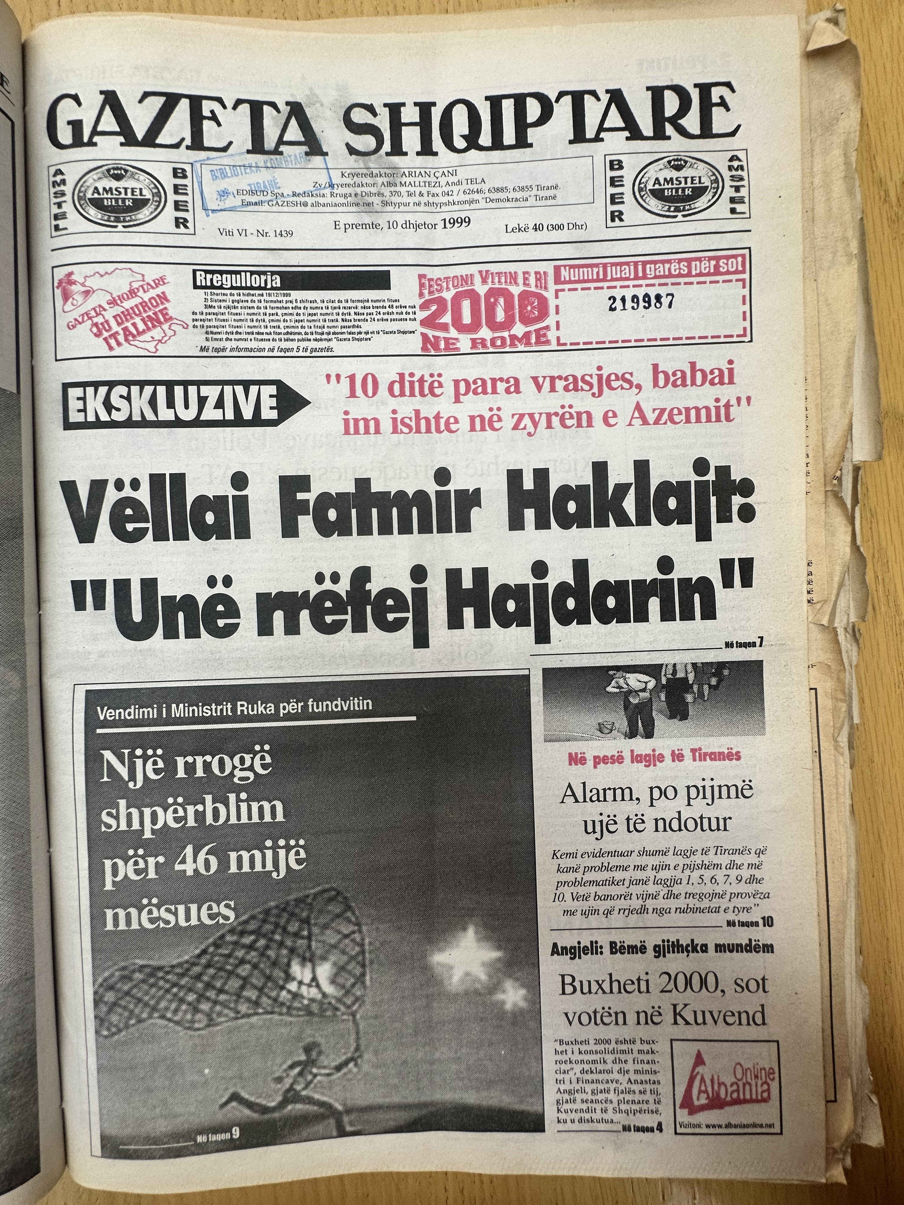 Gazeta Shqiptare 1999-12-10