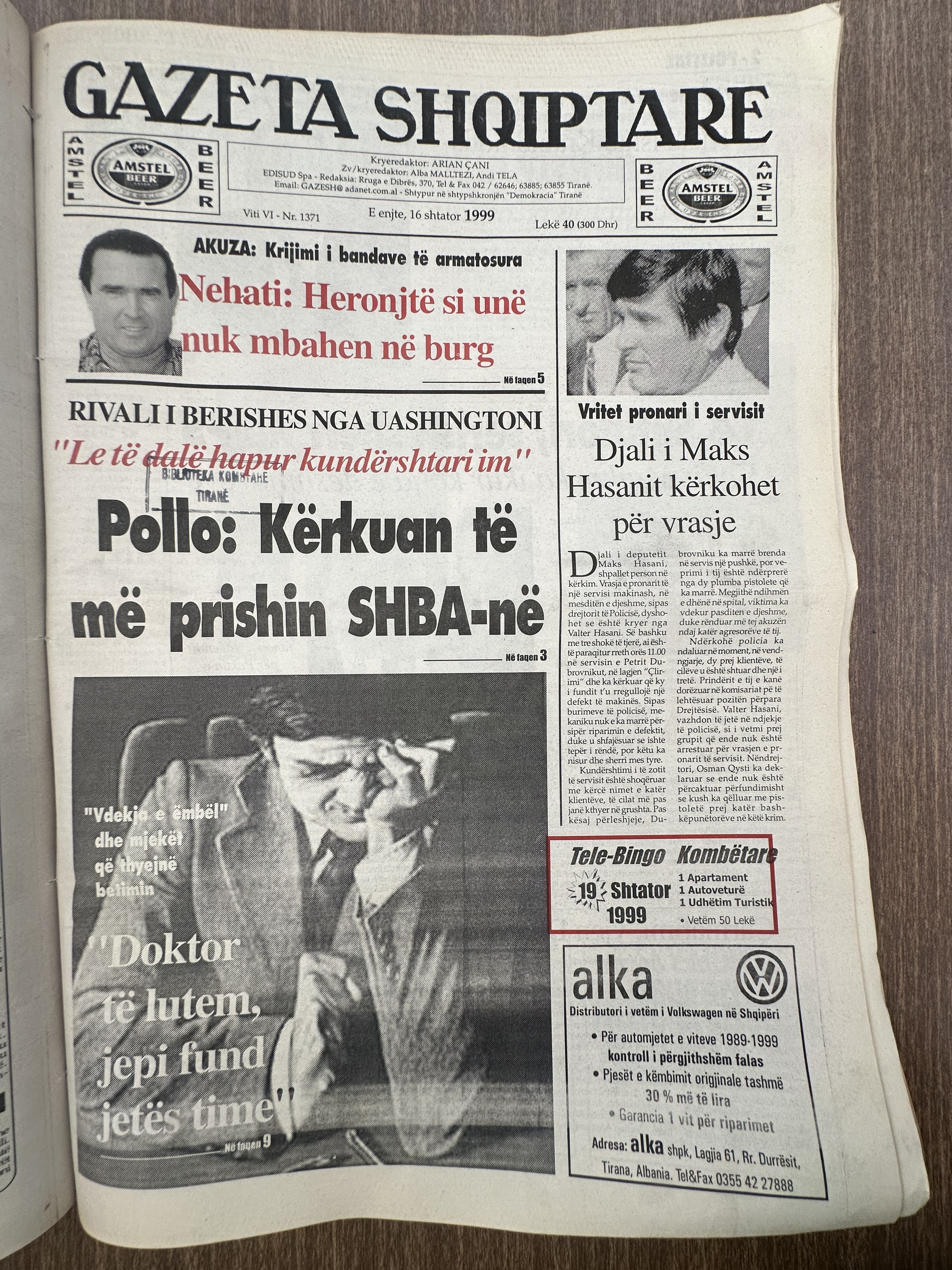 Gazeta Shqiptare 1999-09-16