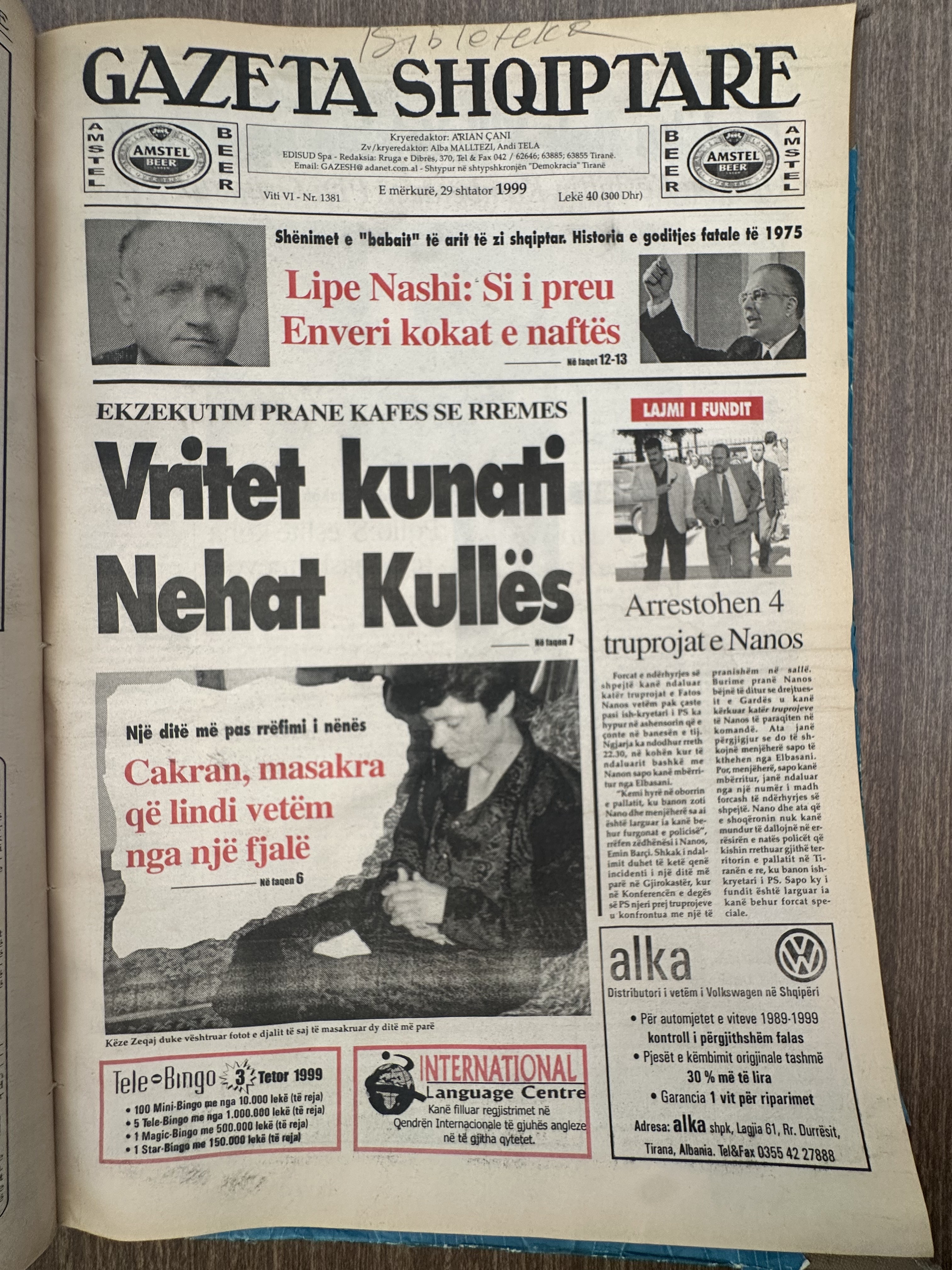 Gazeta Shqiptare 1999-09-29