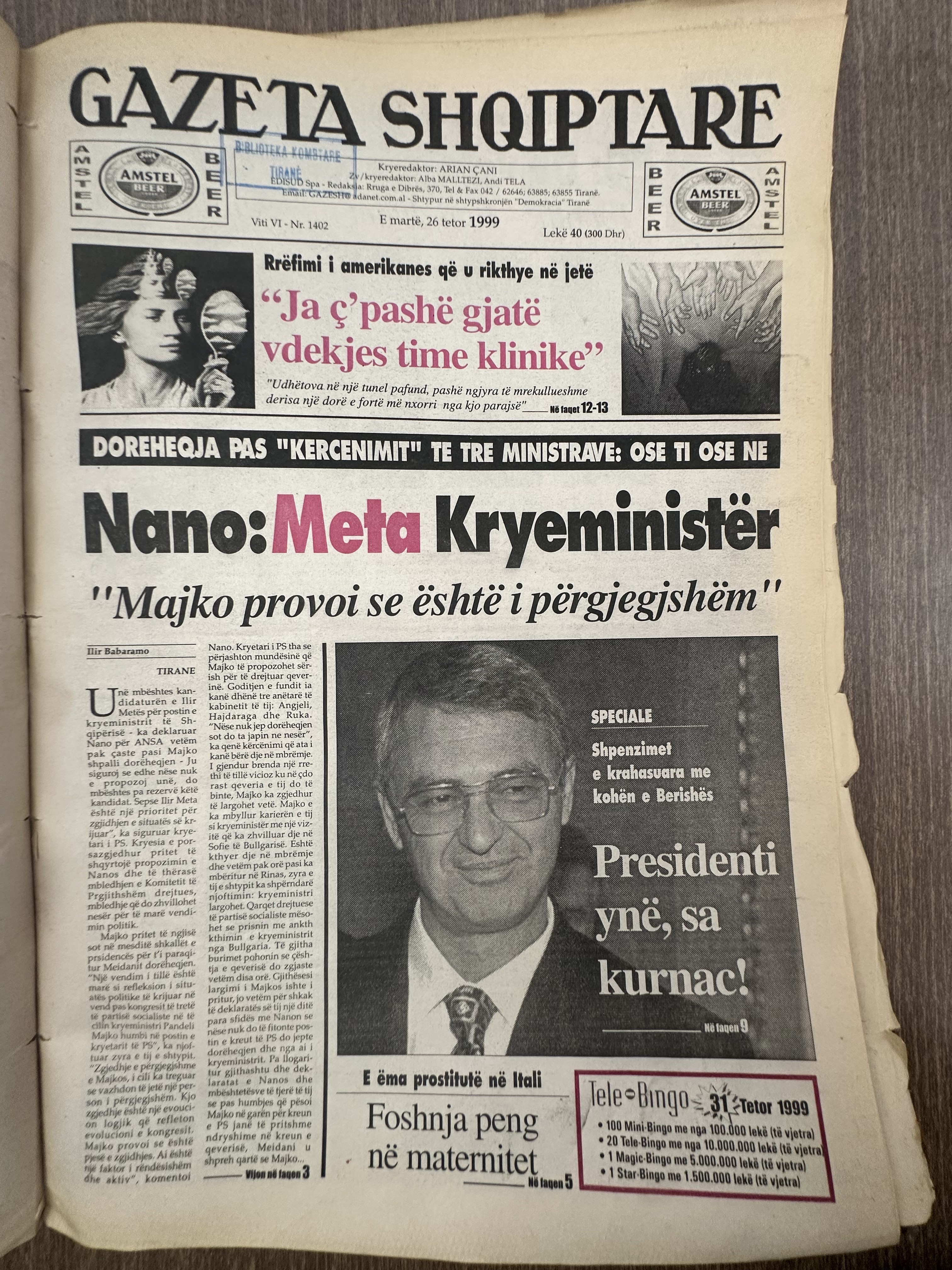 Gazeta Shqiptare 1999-10-26