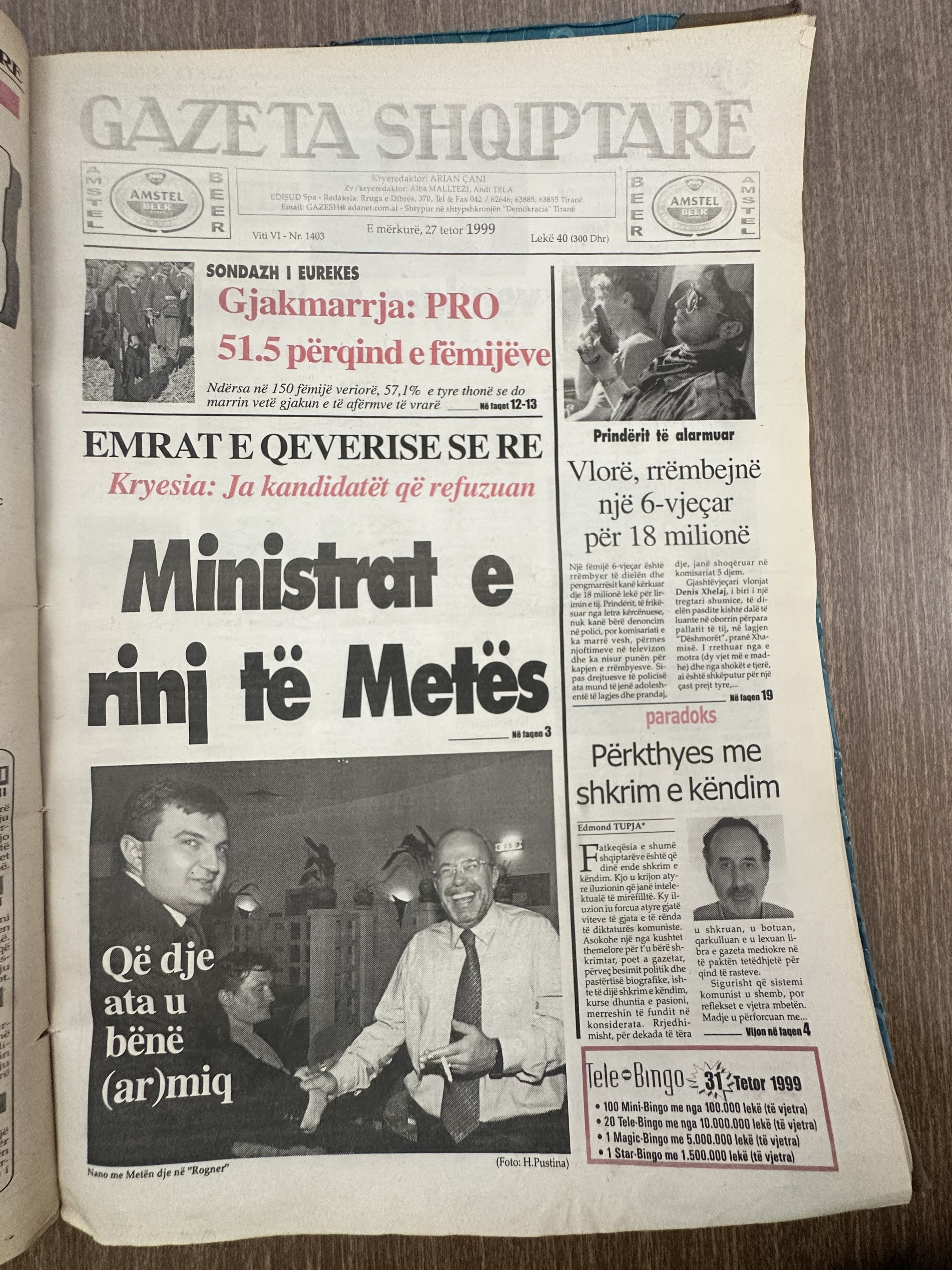 Gazeta Shqiptare 1999-10-27