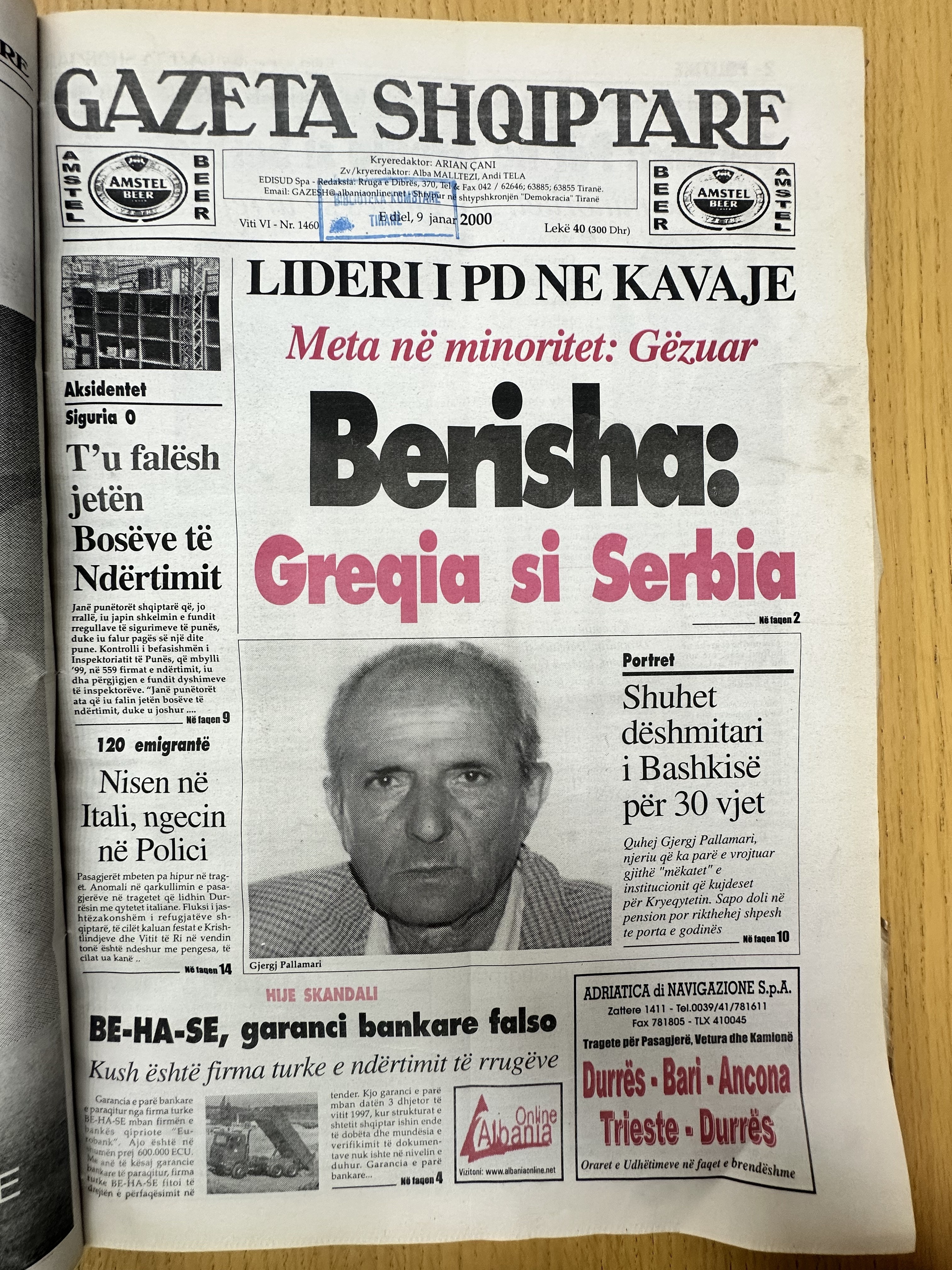 Gazeta Shqiptare 2000-01-09