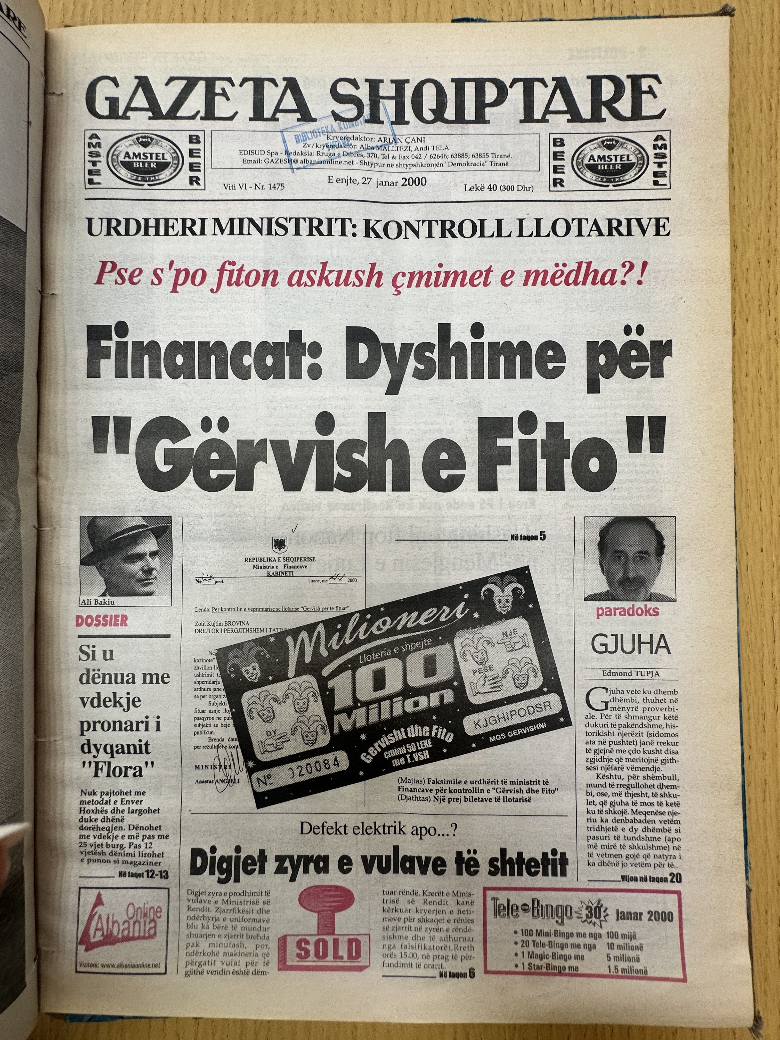 Gazeta Shqiptare 2000-01-27