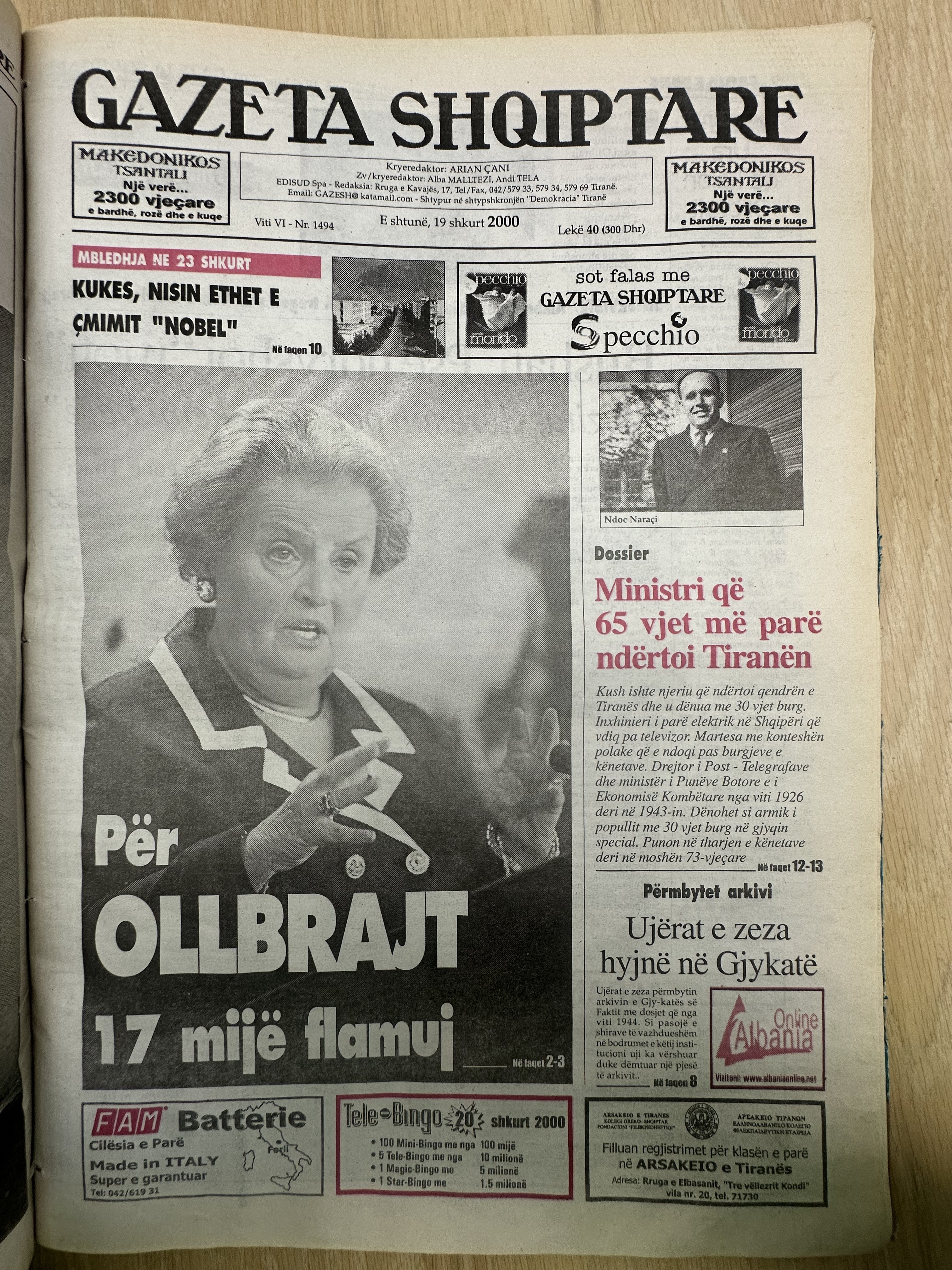 Gazeta Shqiptare 2000-02-19