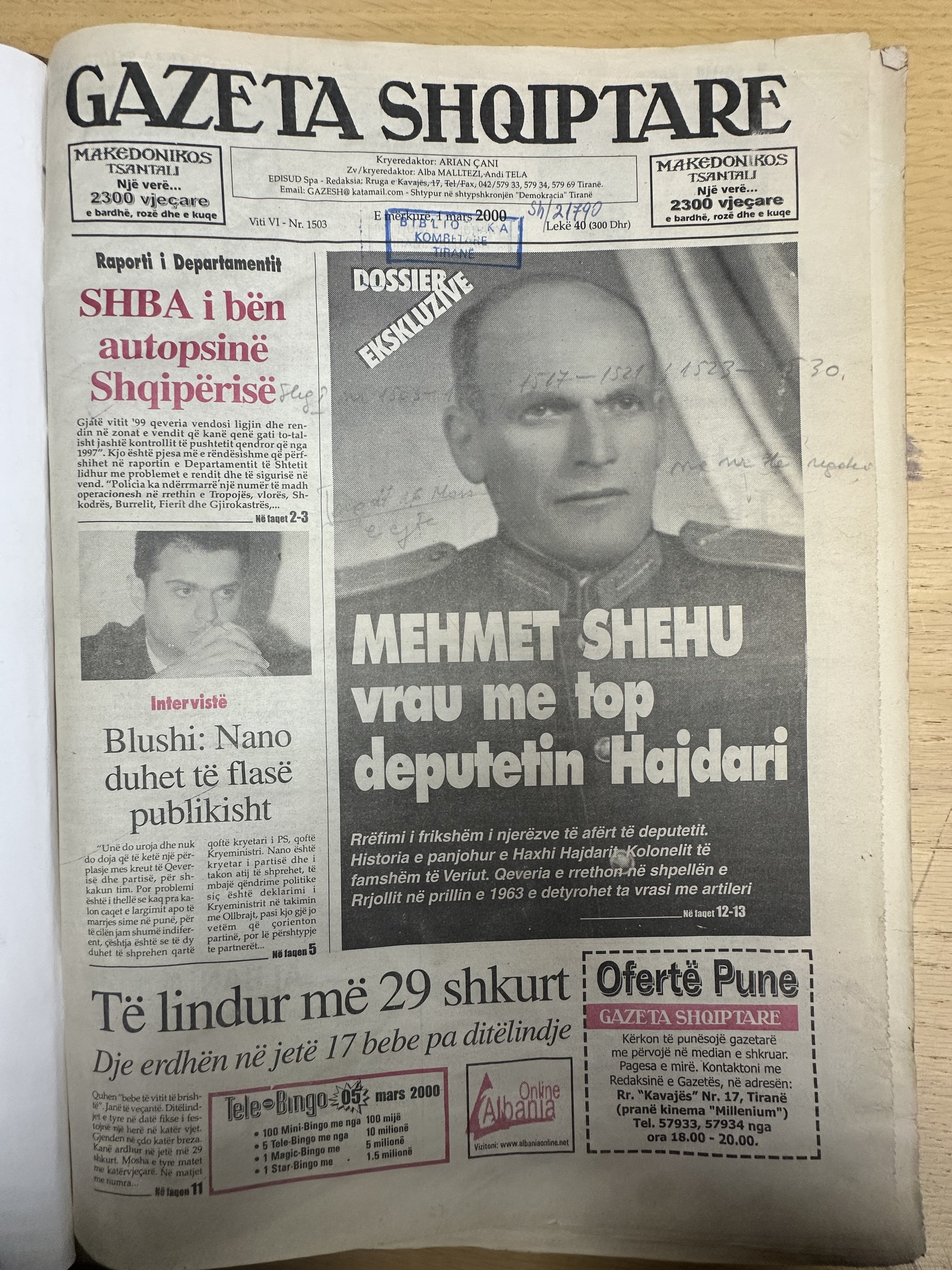 Gazeta Shqiptare 2000-03-13