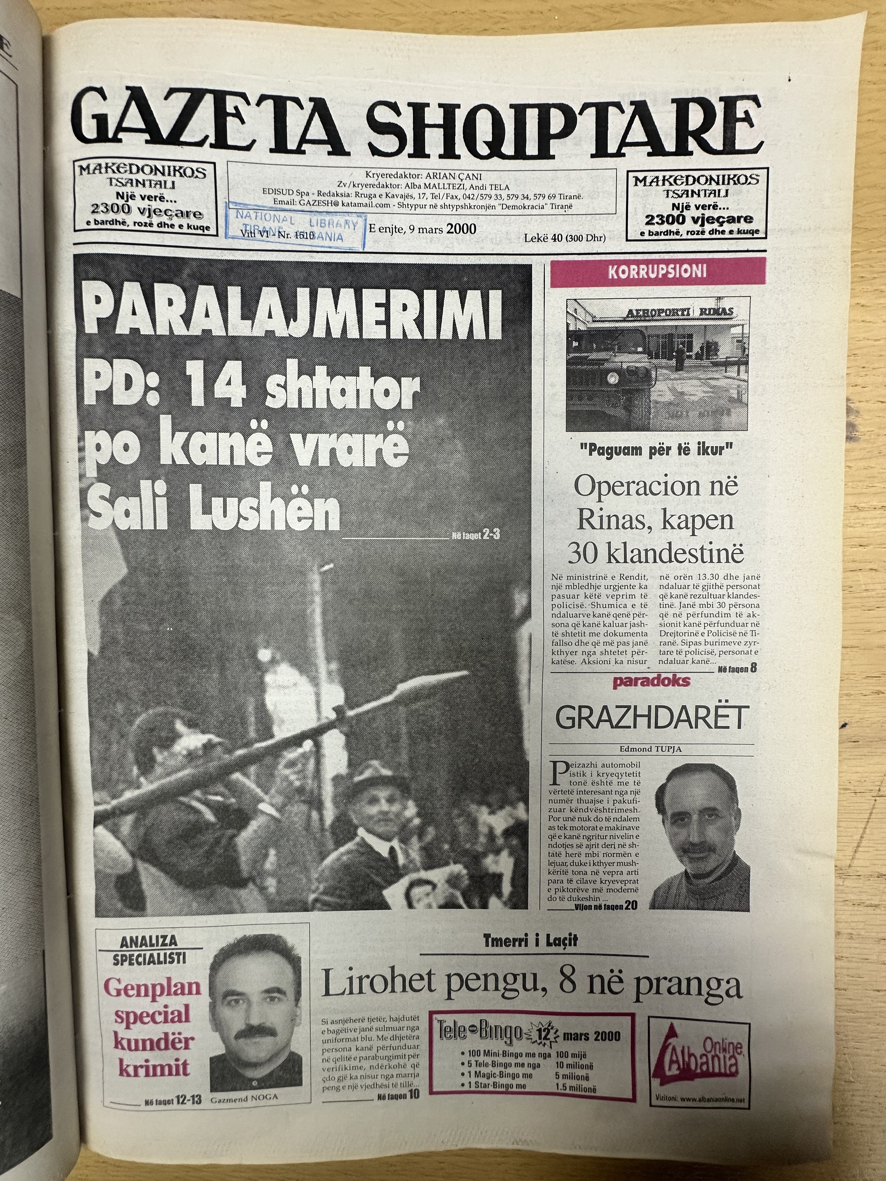 Gazeta Shqiptare 2000-03-09