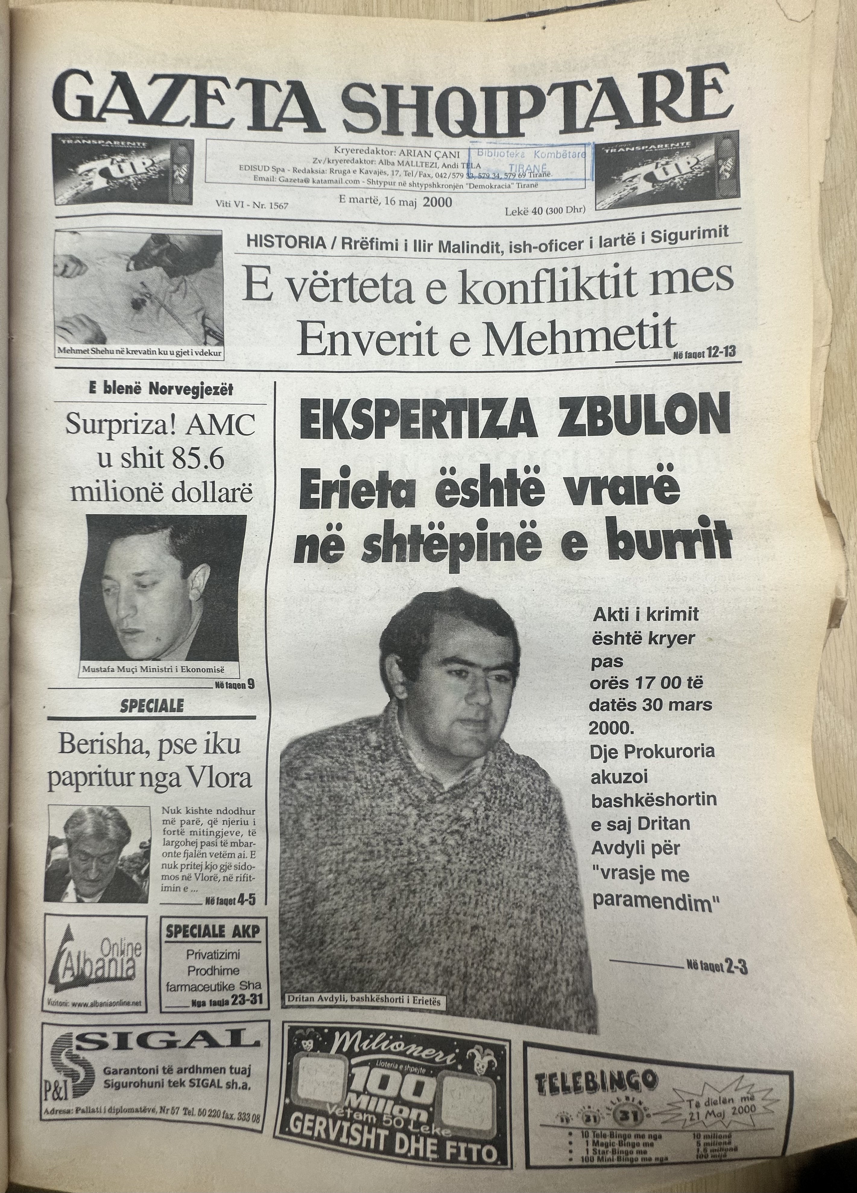 Gazeta Shqiptare 2000-05-16