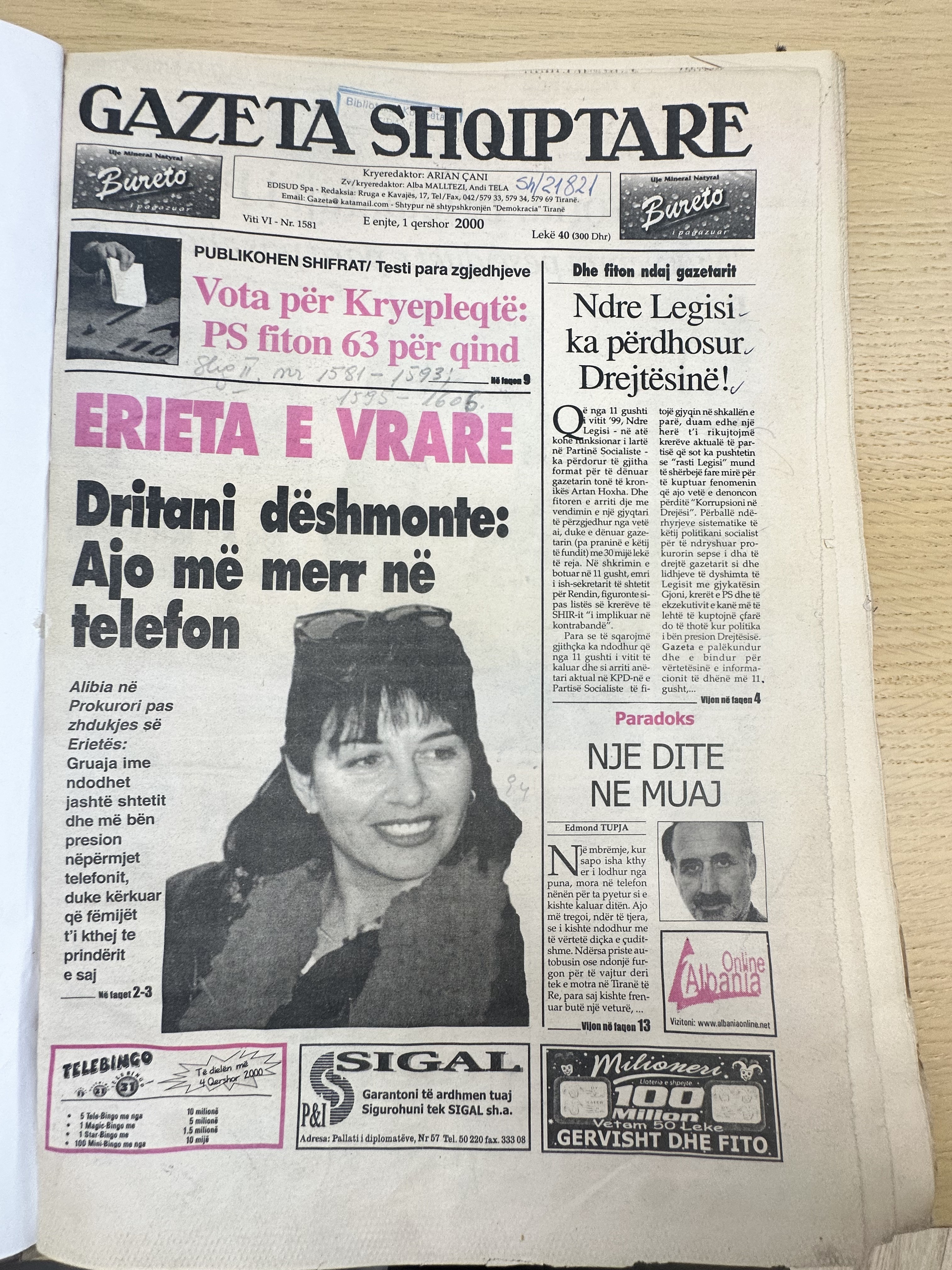 Gazeta Shqiptare 2000-06-01