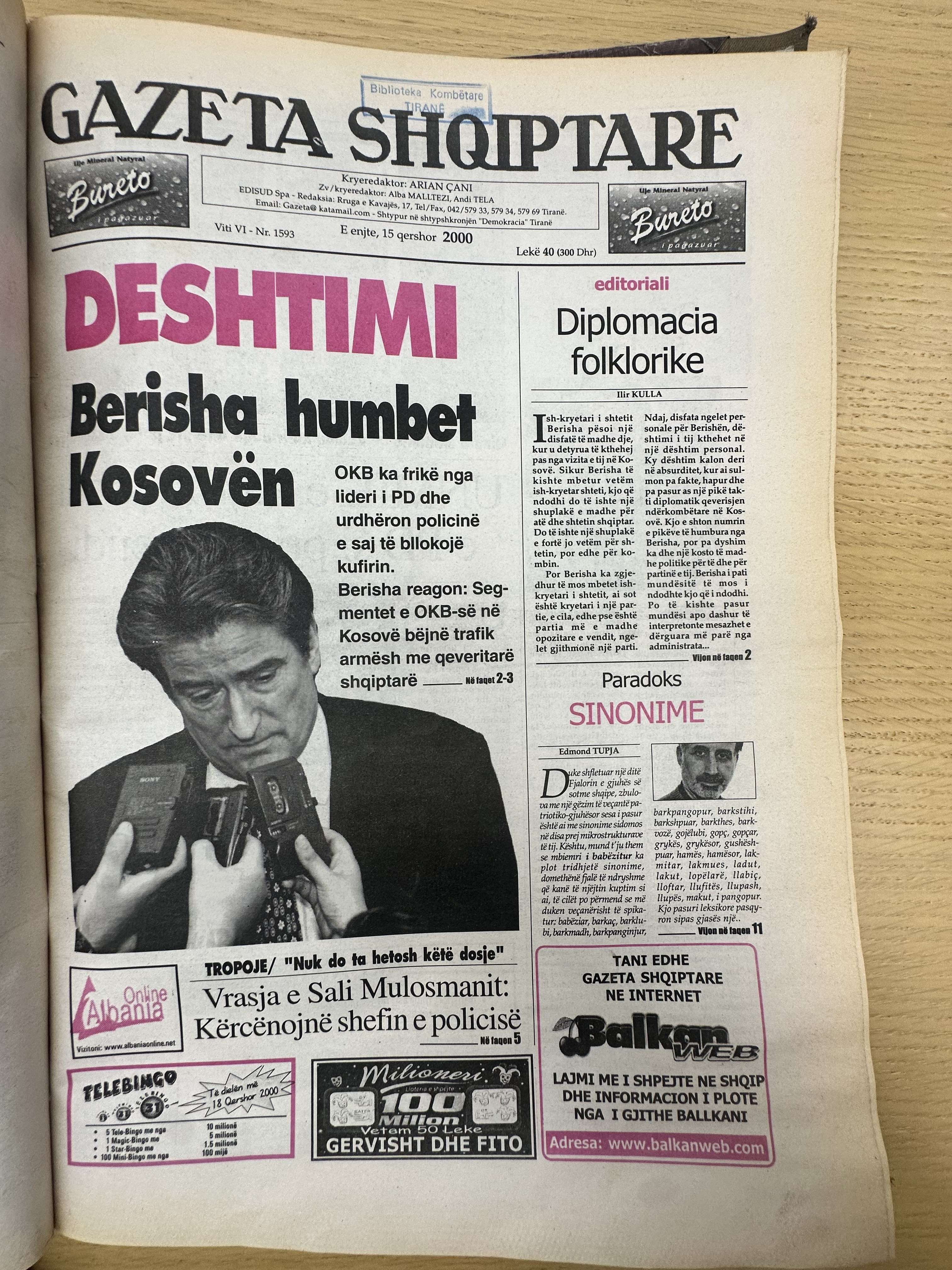 Gazeta Shqiptare 2000-06-15