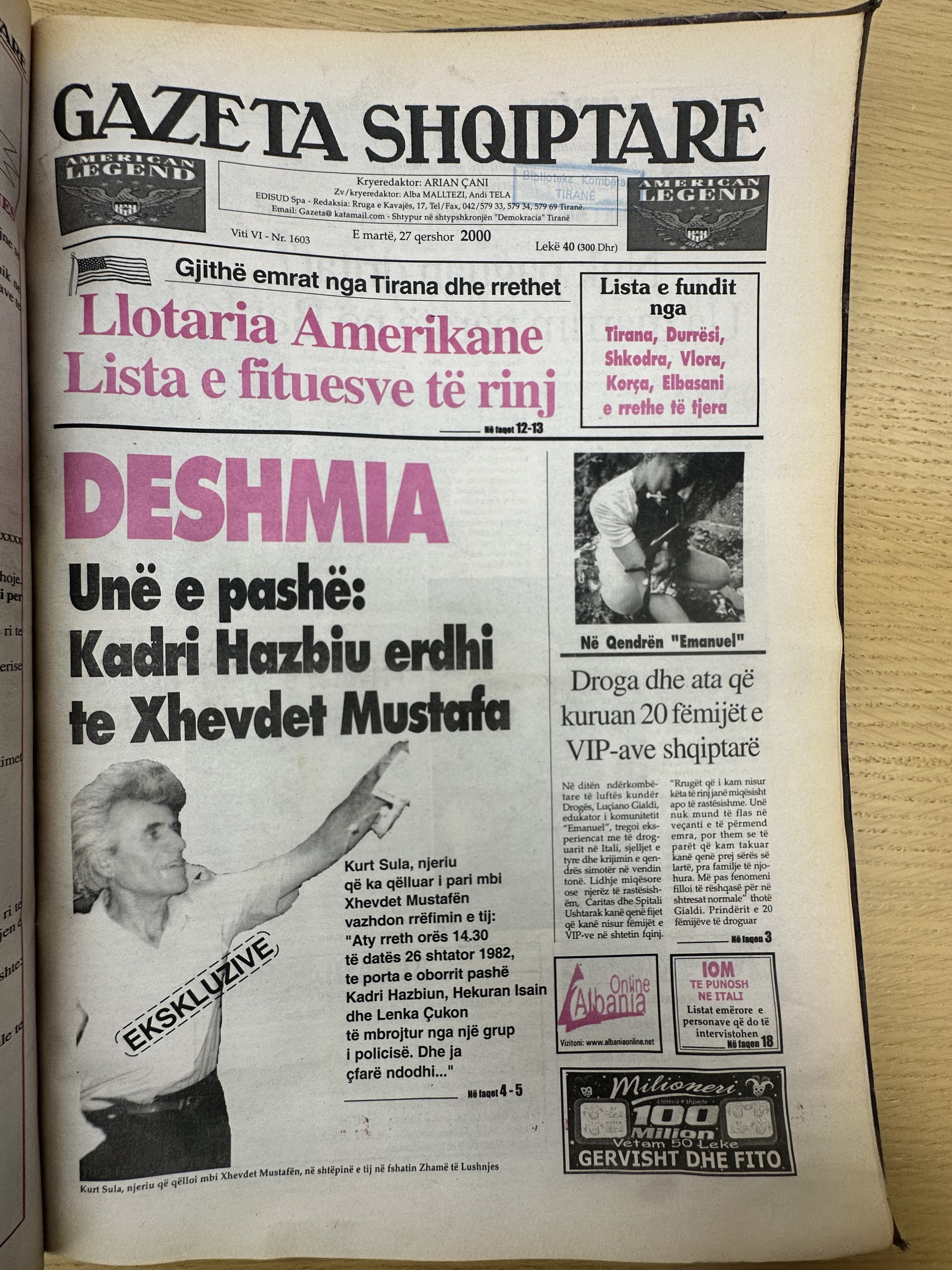 Gazeta Shqiptare 2000-06-27