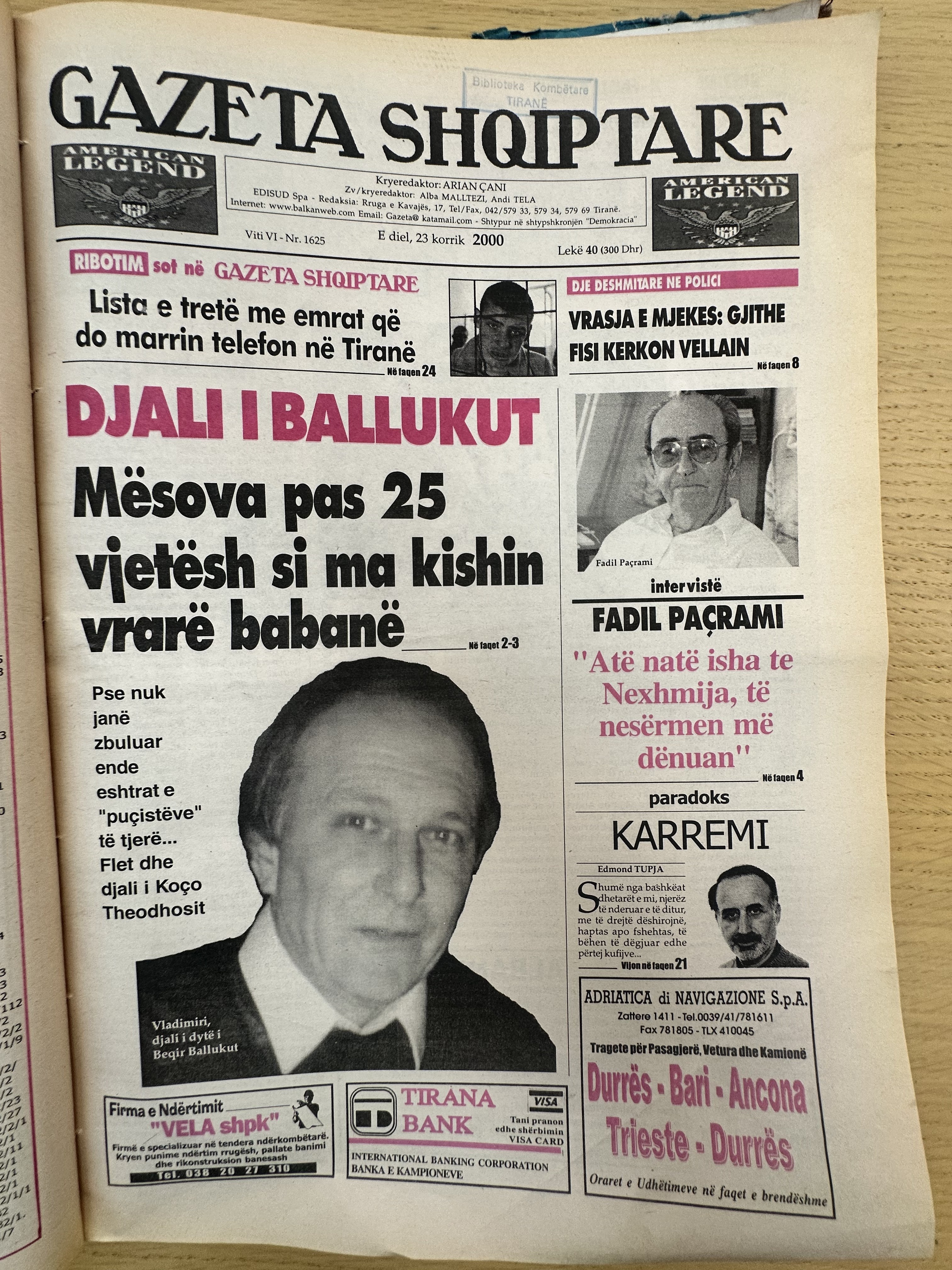 Gazeta Shqiptare 2000-07-23