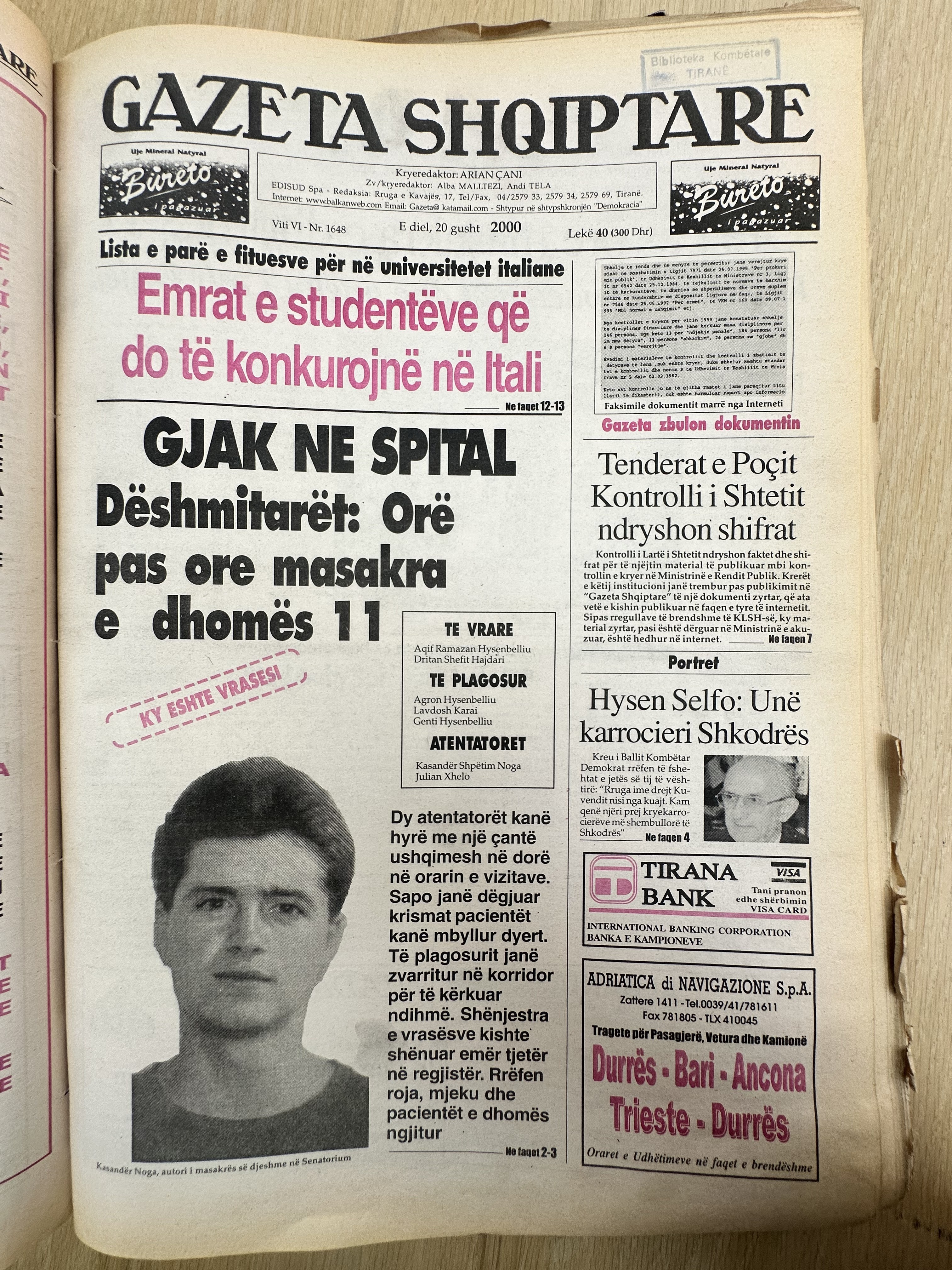 Gazeta Shqiptare 2000-08-20