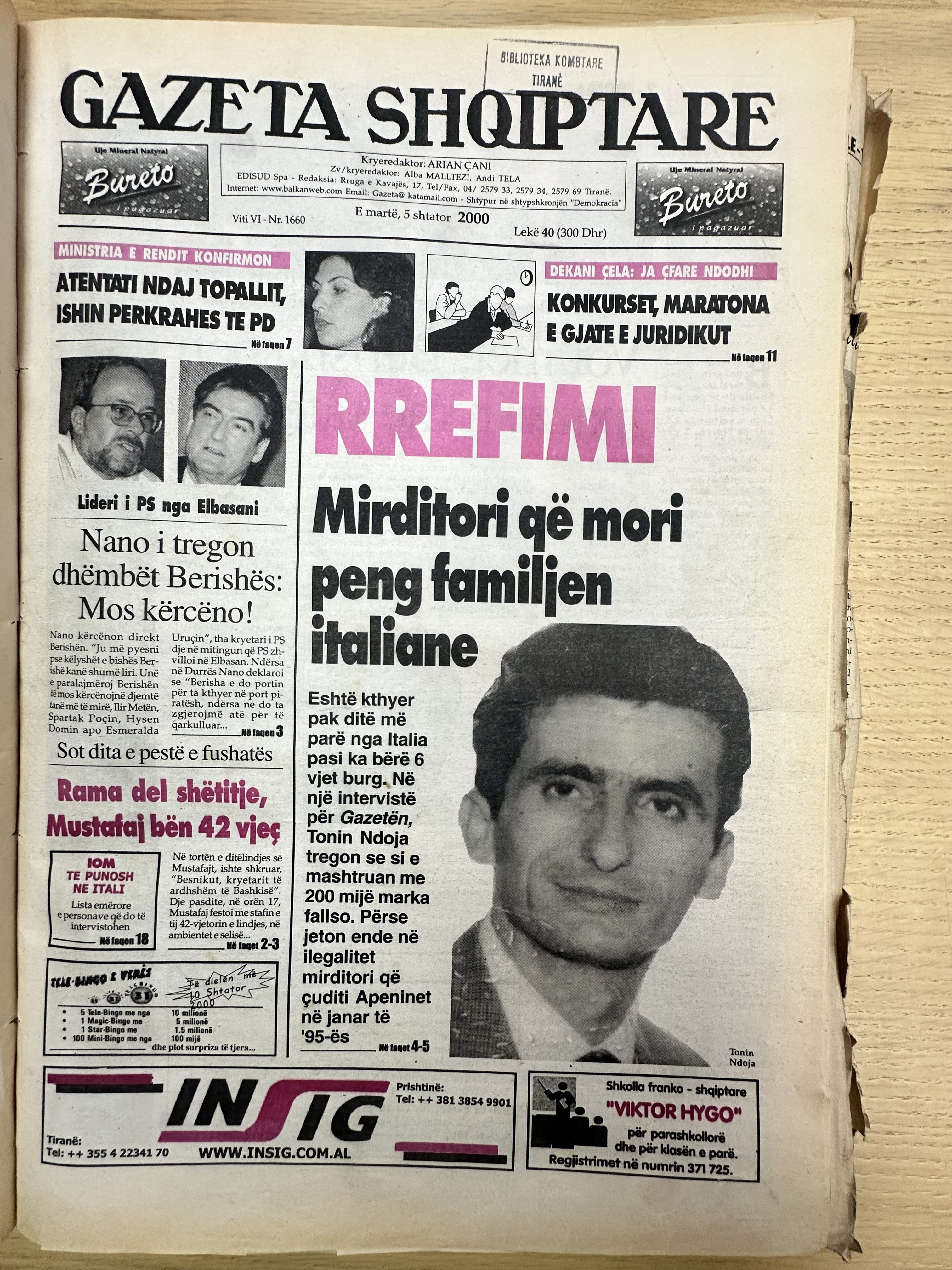 Gazeta Shqiptare 2000-09-05