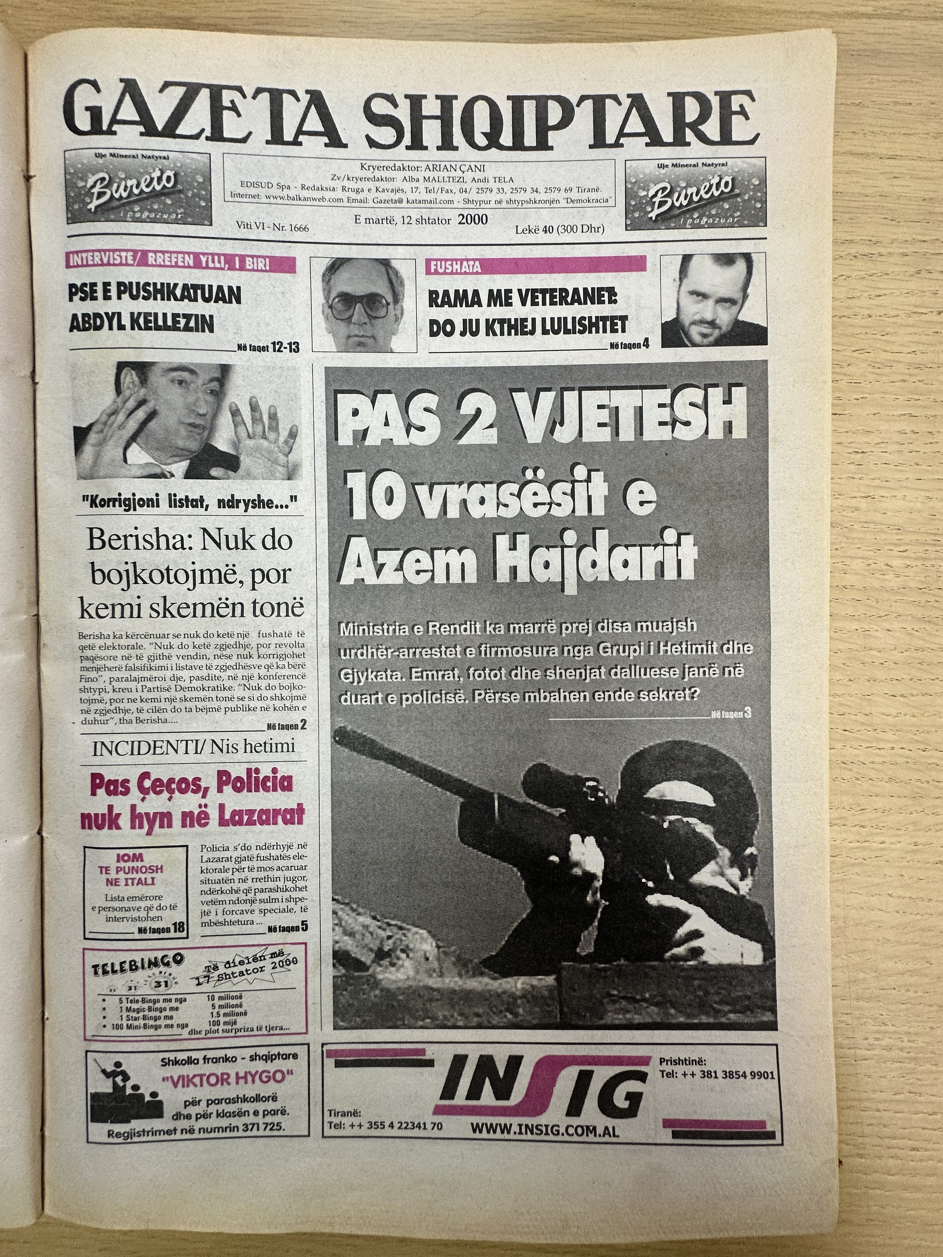 Gazeta Shqiptare 2000-09-12