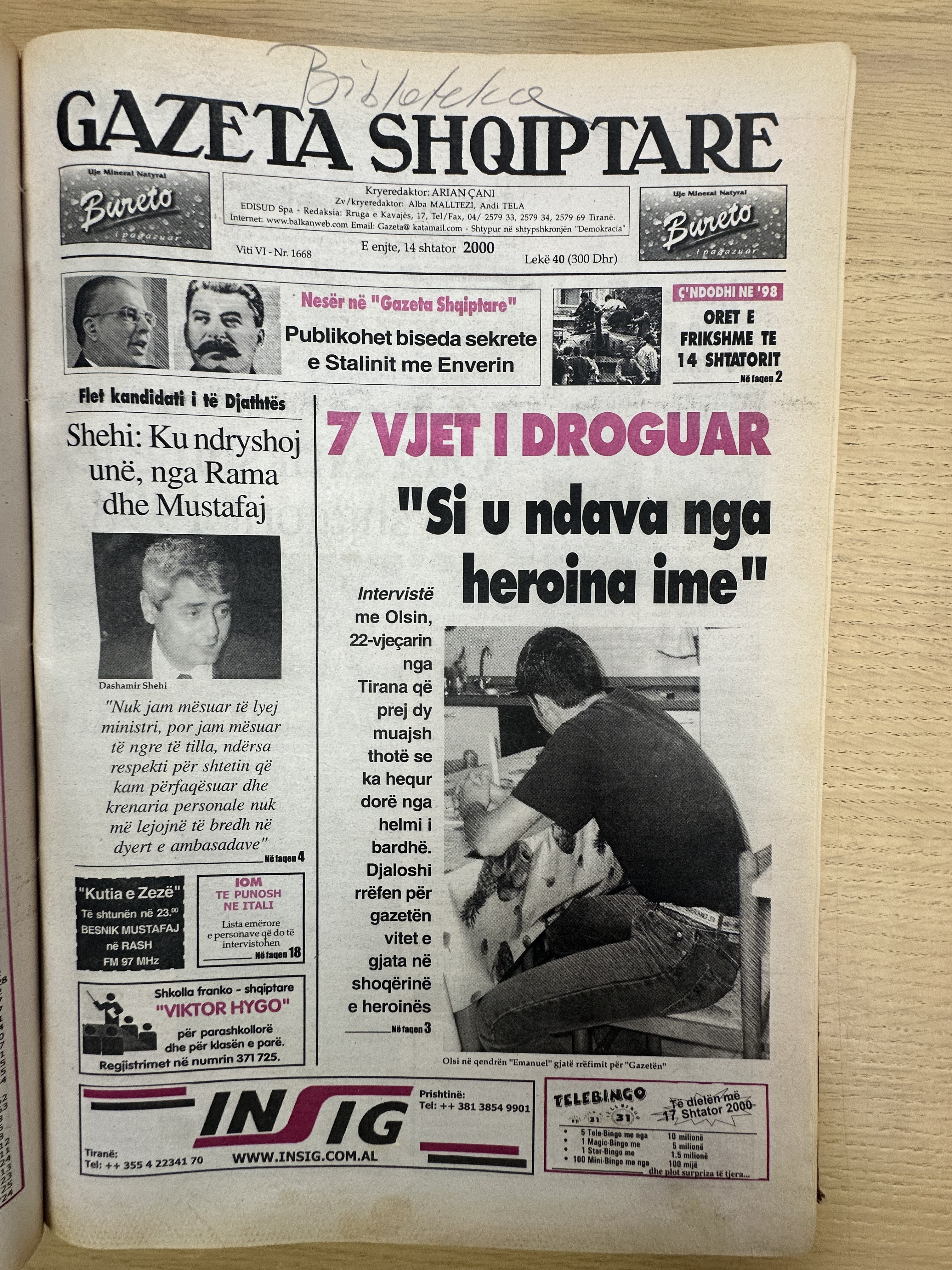 Gazeta Shqiptare 2000-09-14