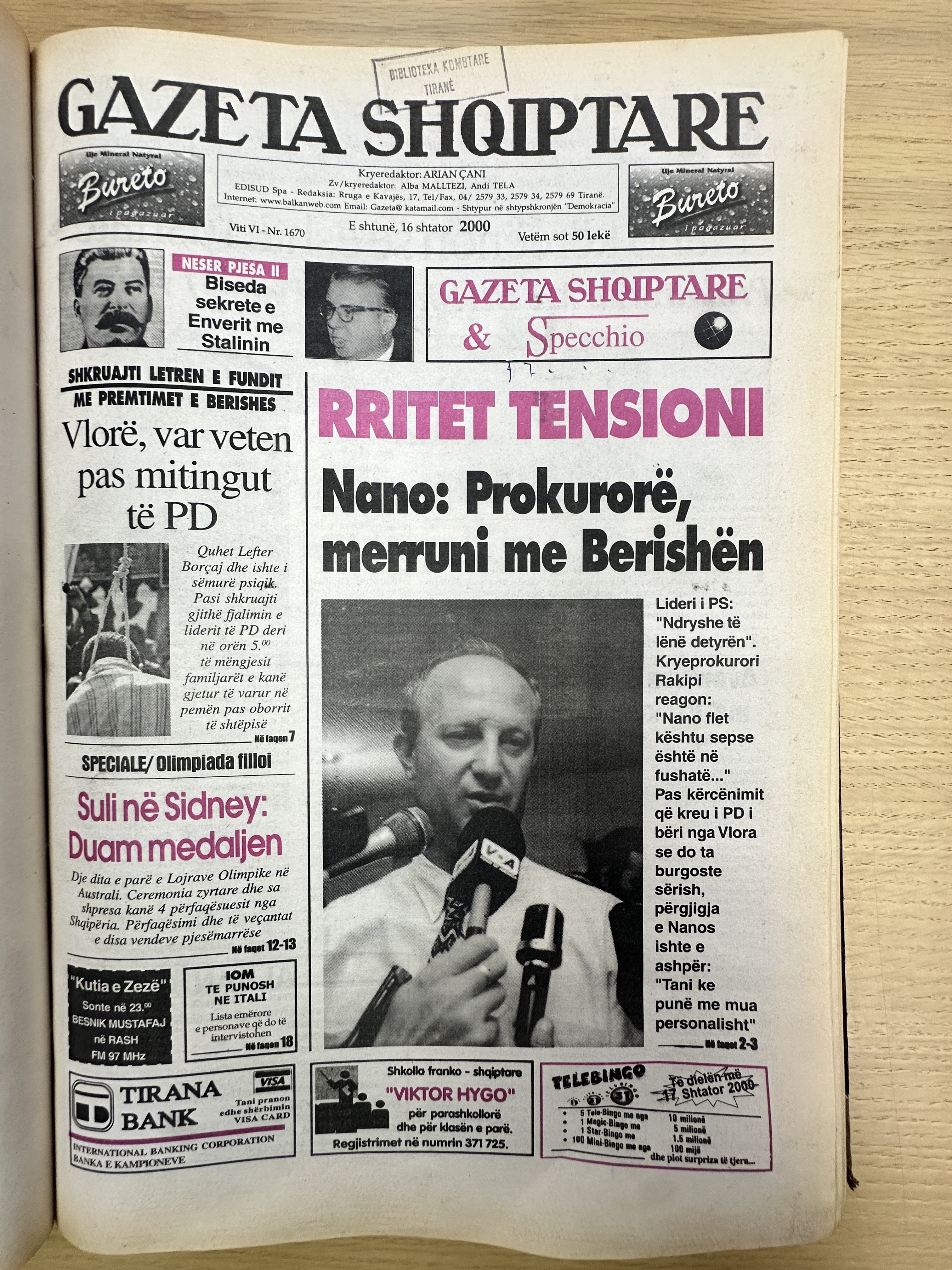 Gazeta Shqiptare 2000-09-16