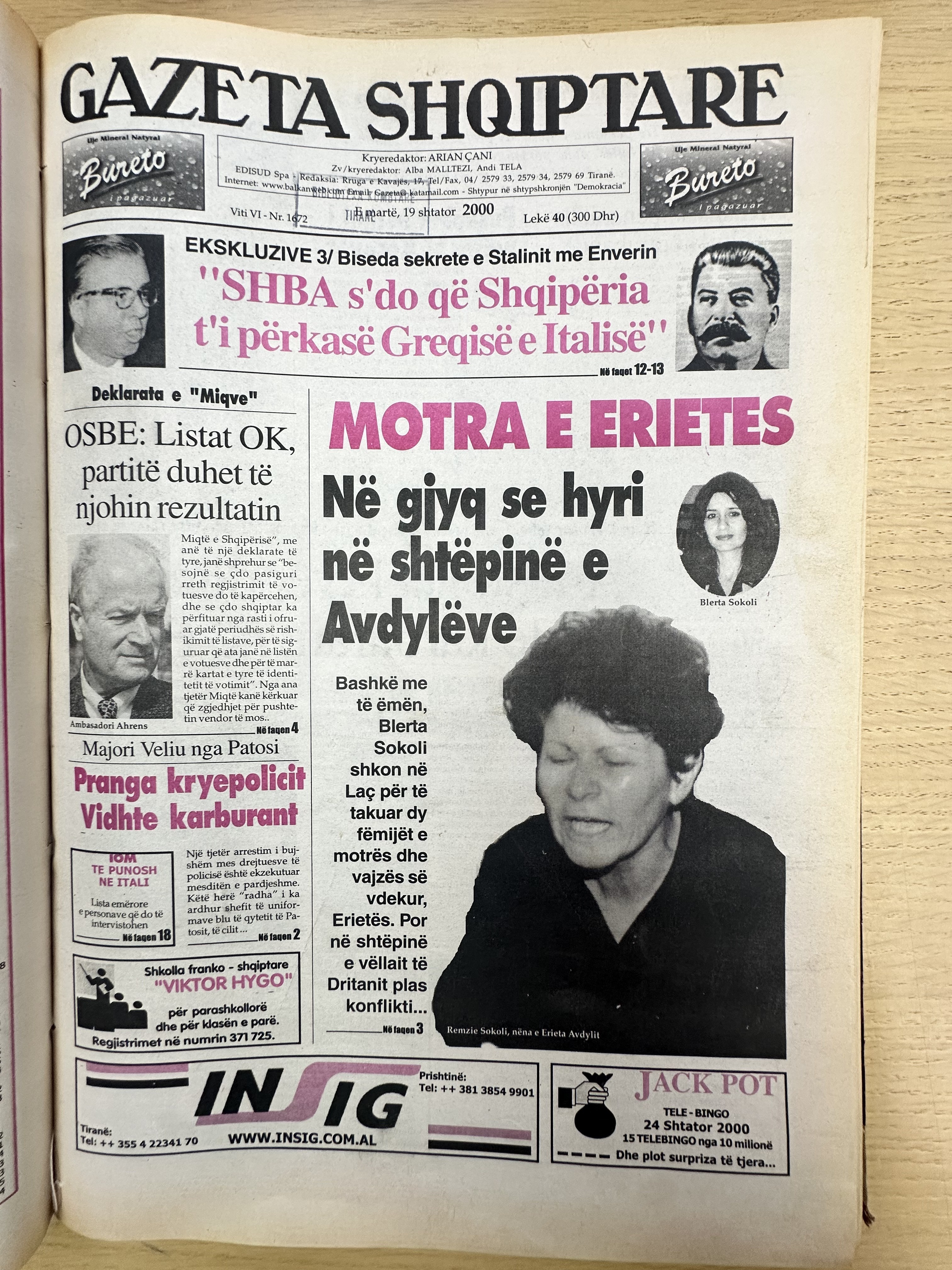 Gazeta Shqiptare 2000-02-19
