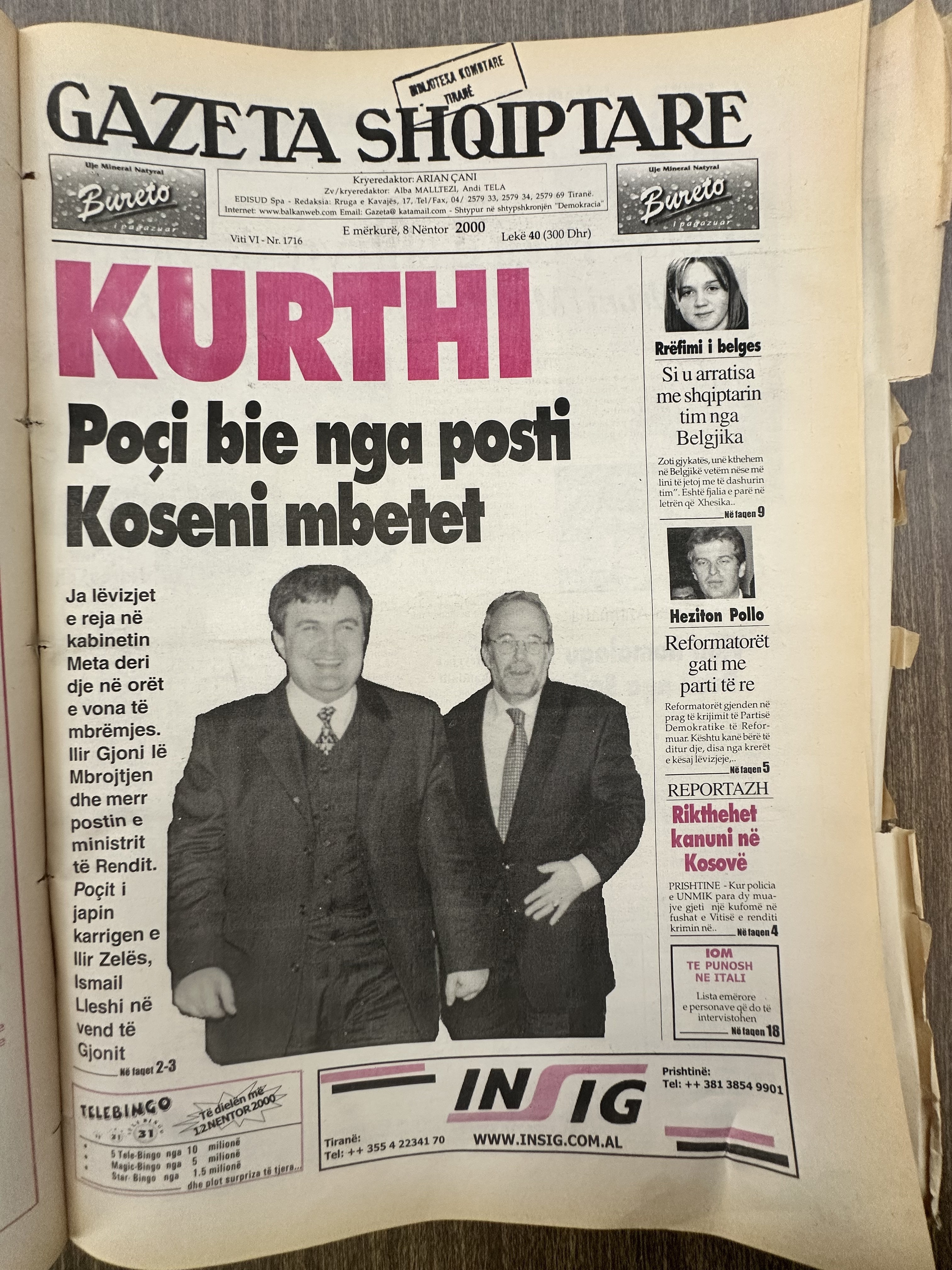 Gazeta Shqiptare 2000-11-08