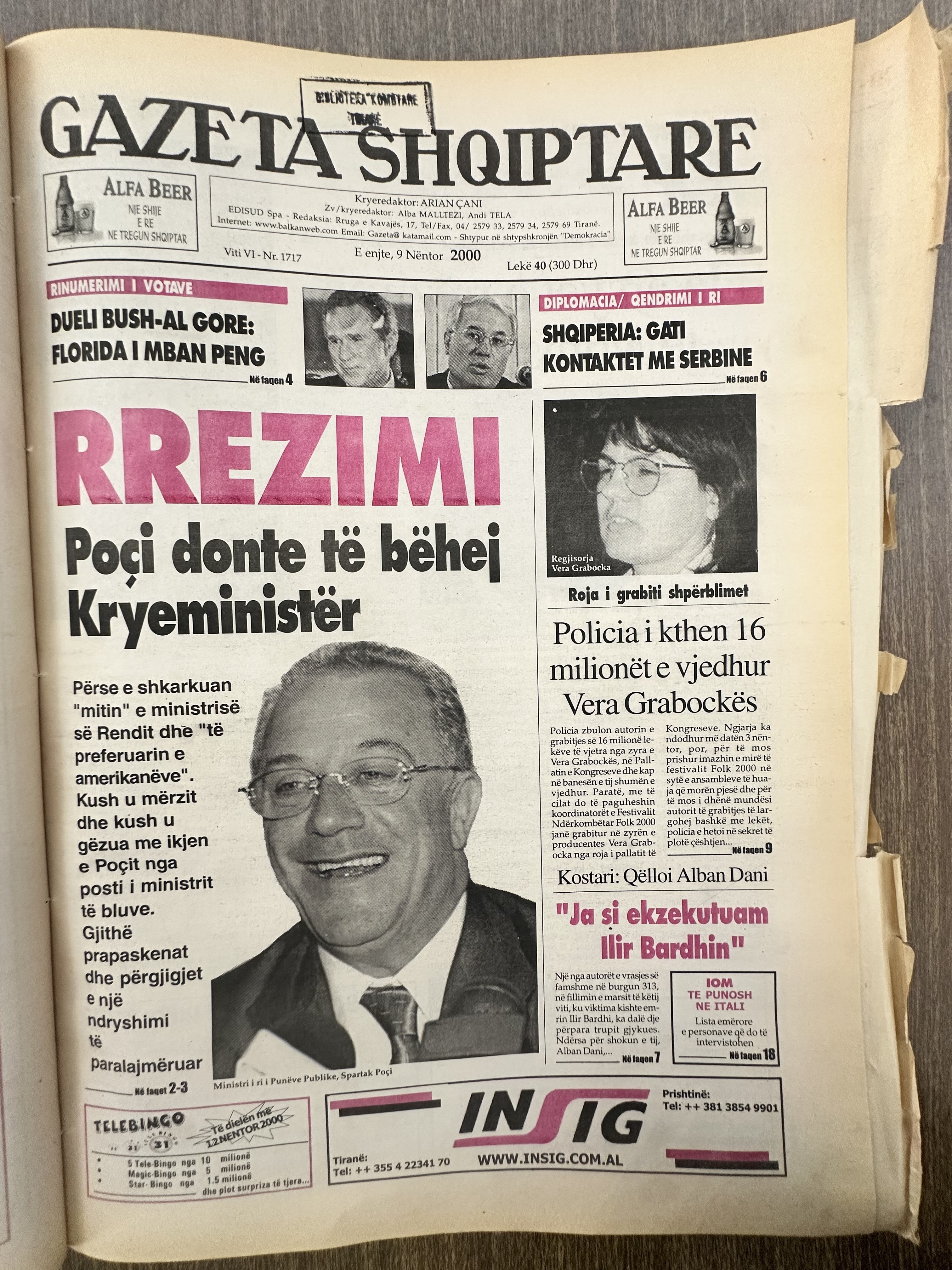Gazeta Shqiptare 2000-11-09